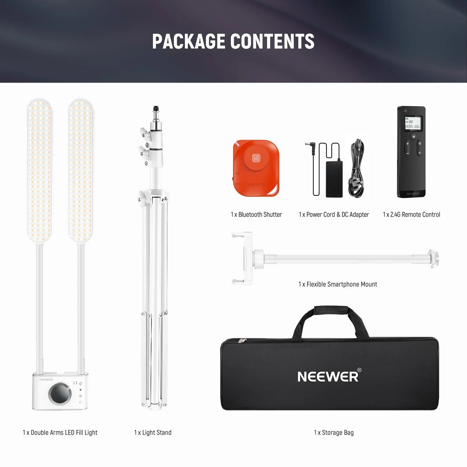 NEEWER BH40B Bi-Color Esthetician Fill Light Kit - Image 9