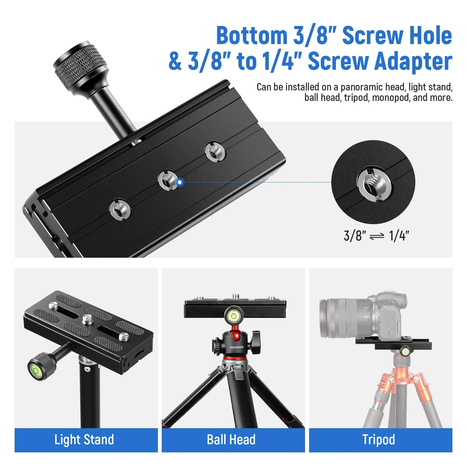 NEEWER QS-120 120mm Quick Release Plate - Image 6