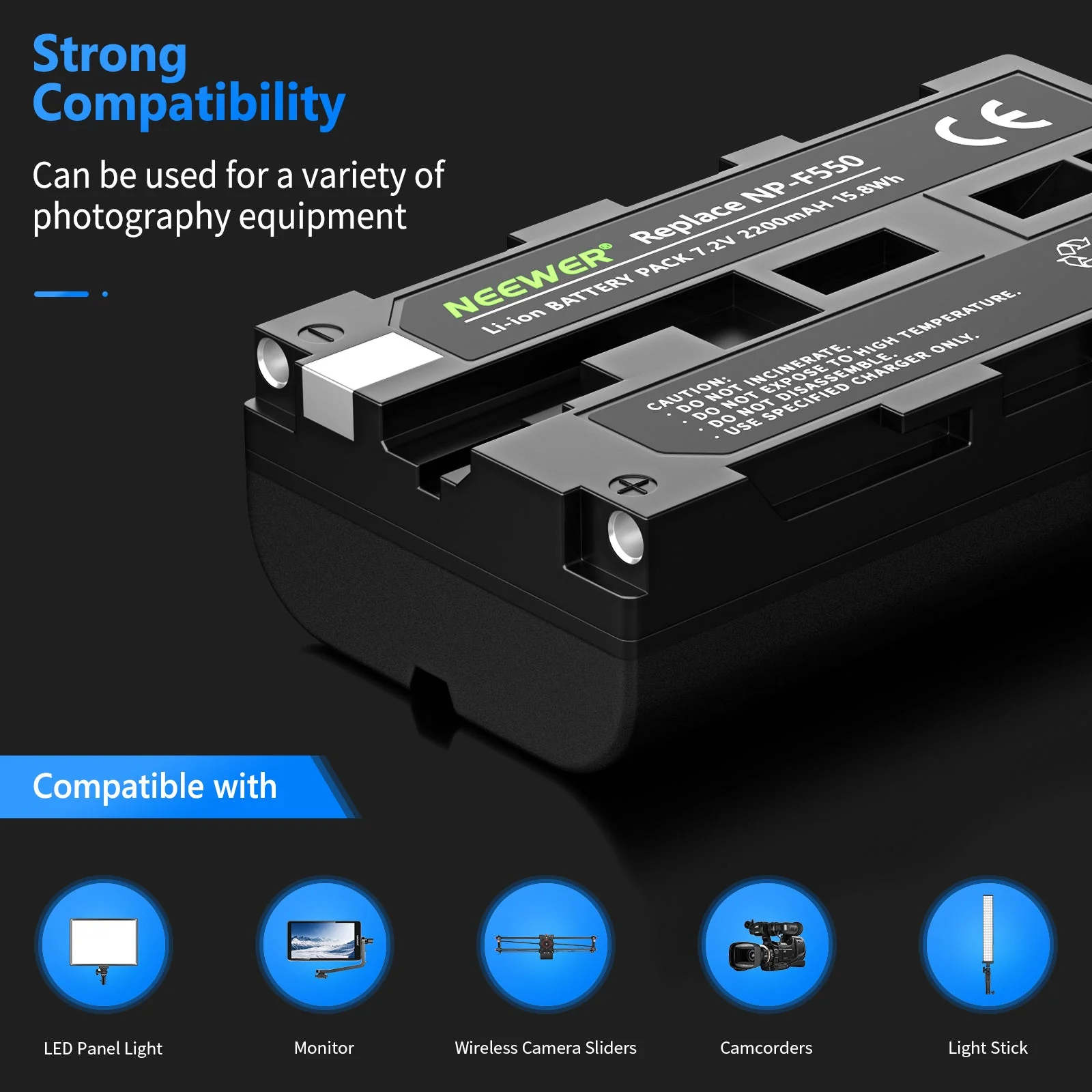 NEEWER NP-F550/ NP-F570 Battery Replacement for Sony Camcorder - Image 4