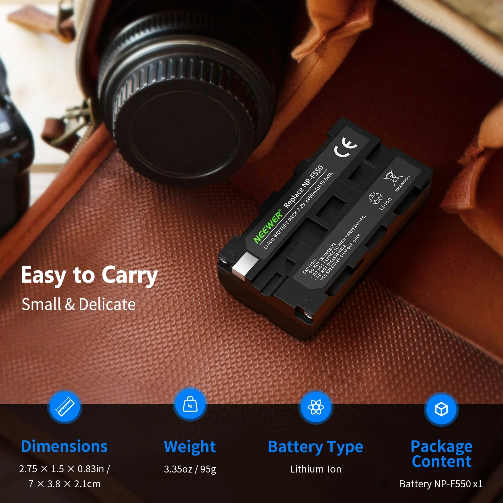 NEEWER NP-F550/ NP-F570 Battery Replacement for Sony Camcorder - Image 6