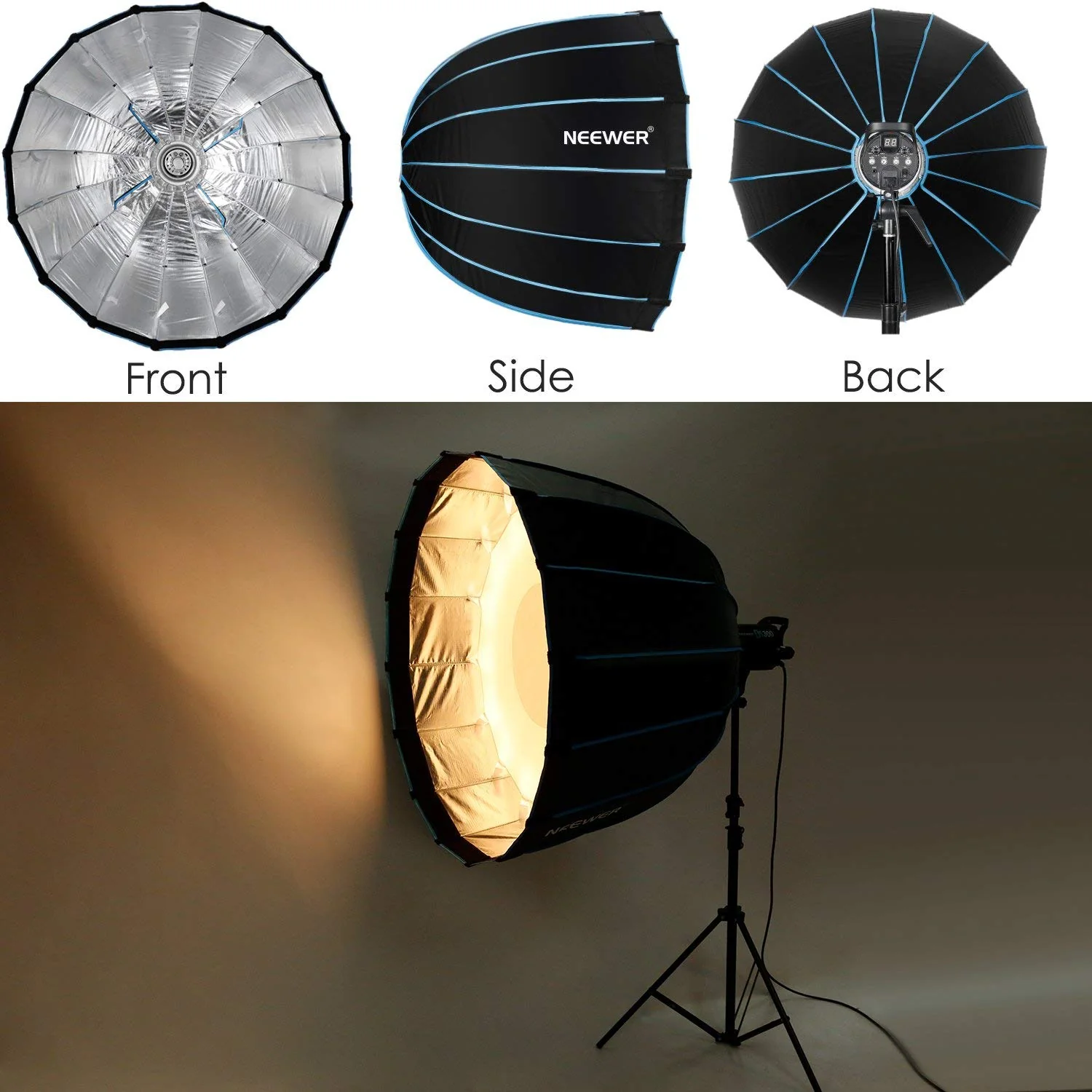 NEEWER 90cm Bowens Mount Parabolic Hexadecagon Softbox with Bag - Image 2