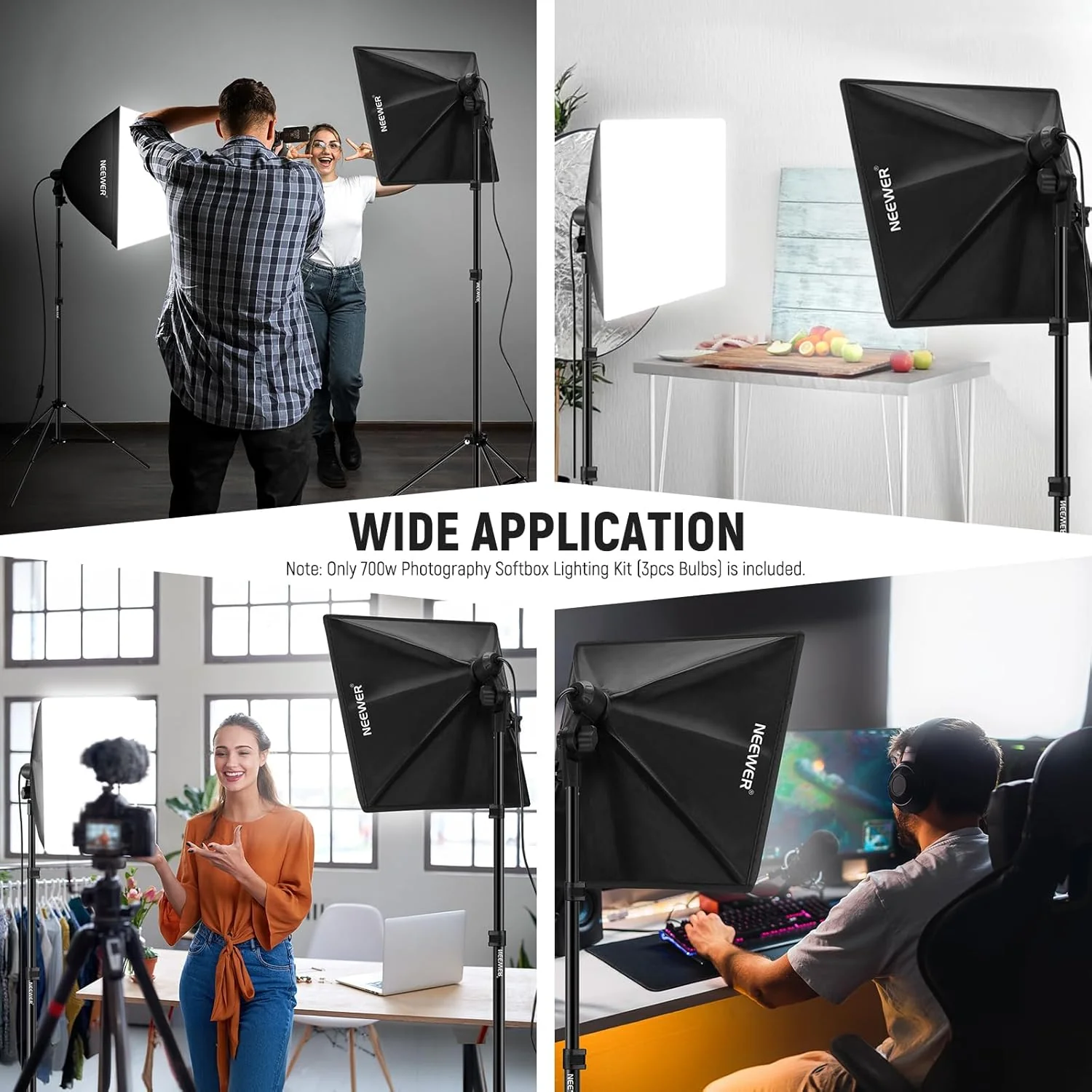 NEEWER NK200 24x24"/60x60cm 700W Softbox Lighting Kit - Image 10