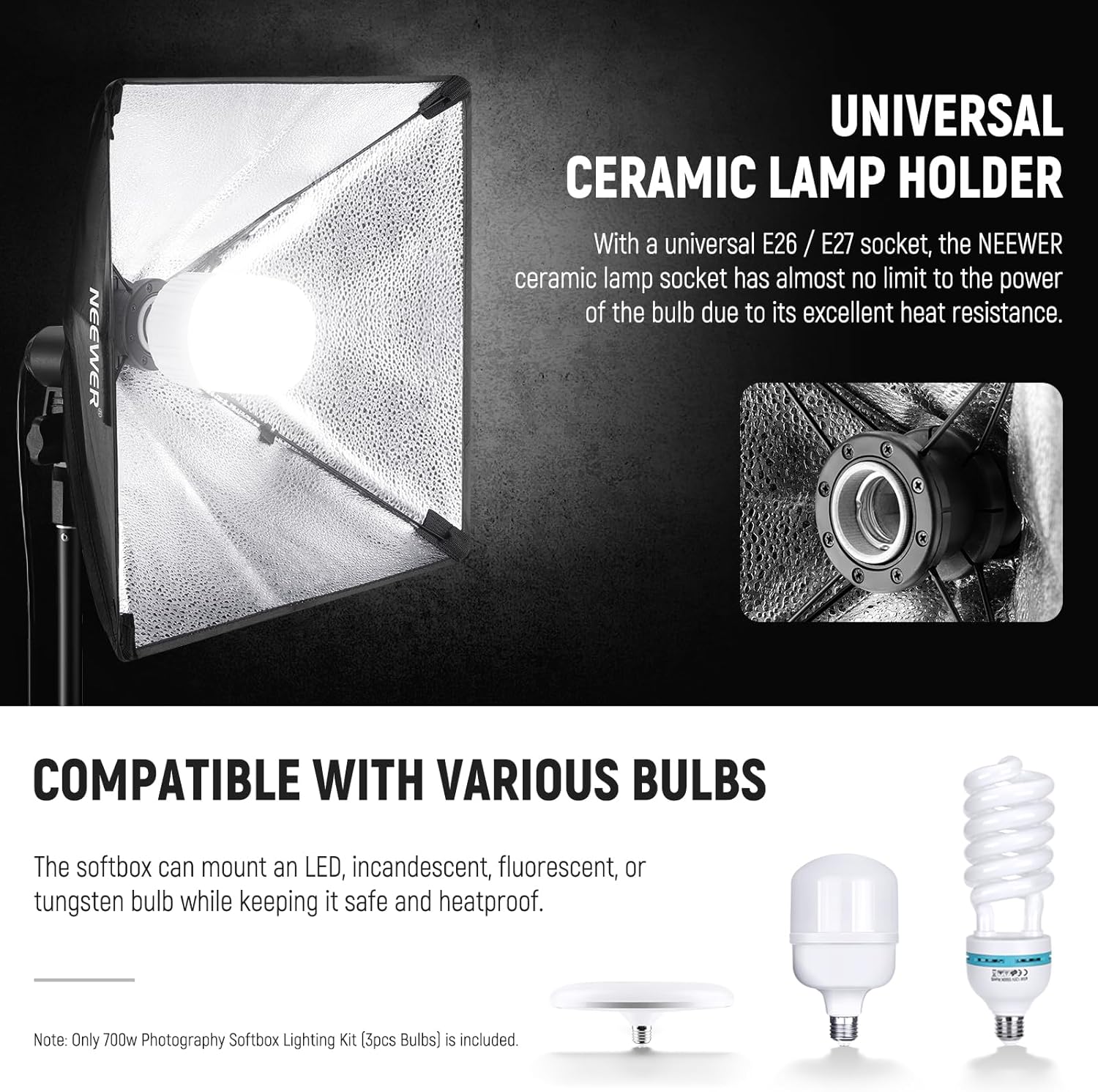 NEEWER NK200 24x24"/60x60cm 700W Softbox Lighting Kit - Image 13