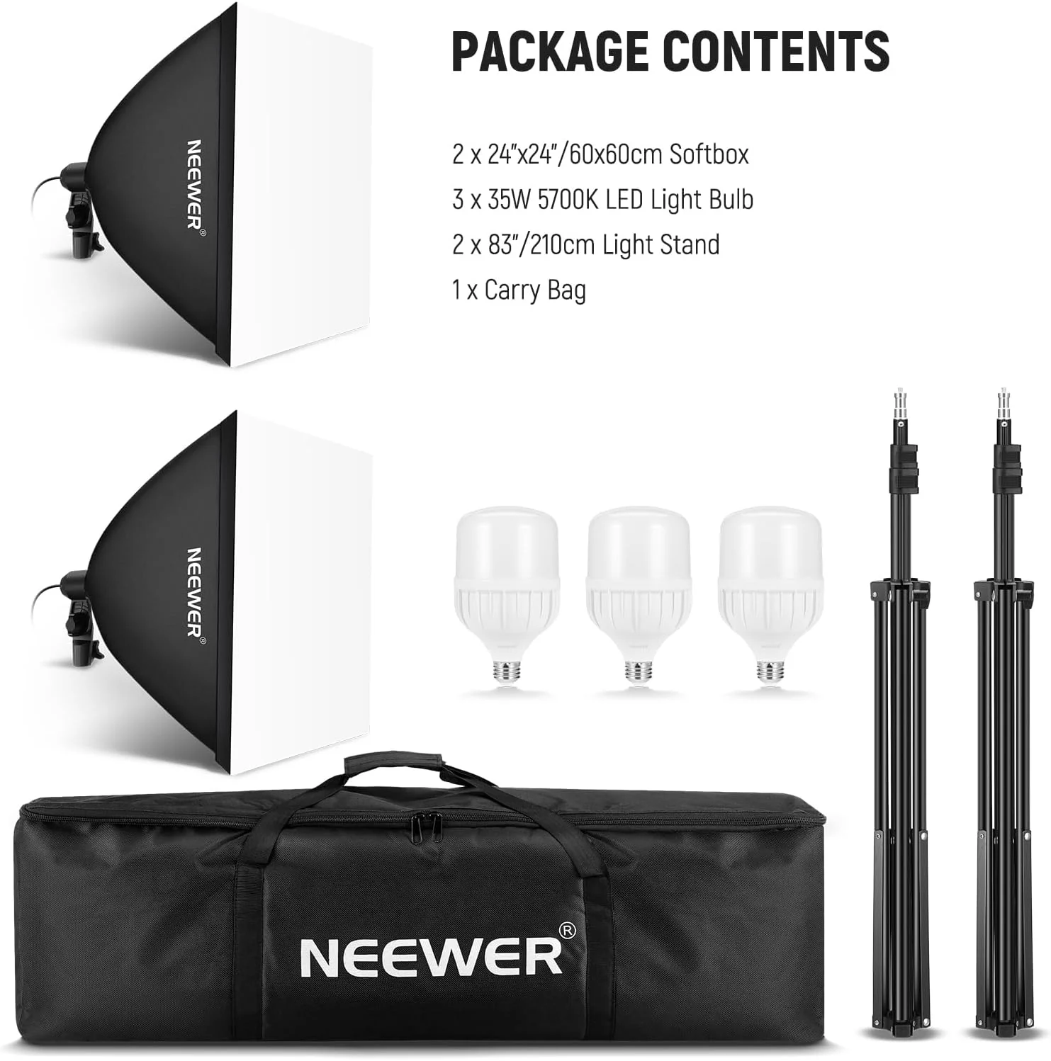 NEEWER NK200 24x24"/60x60cm 700W Softbox Lighting Kit - Image 16