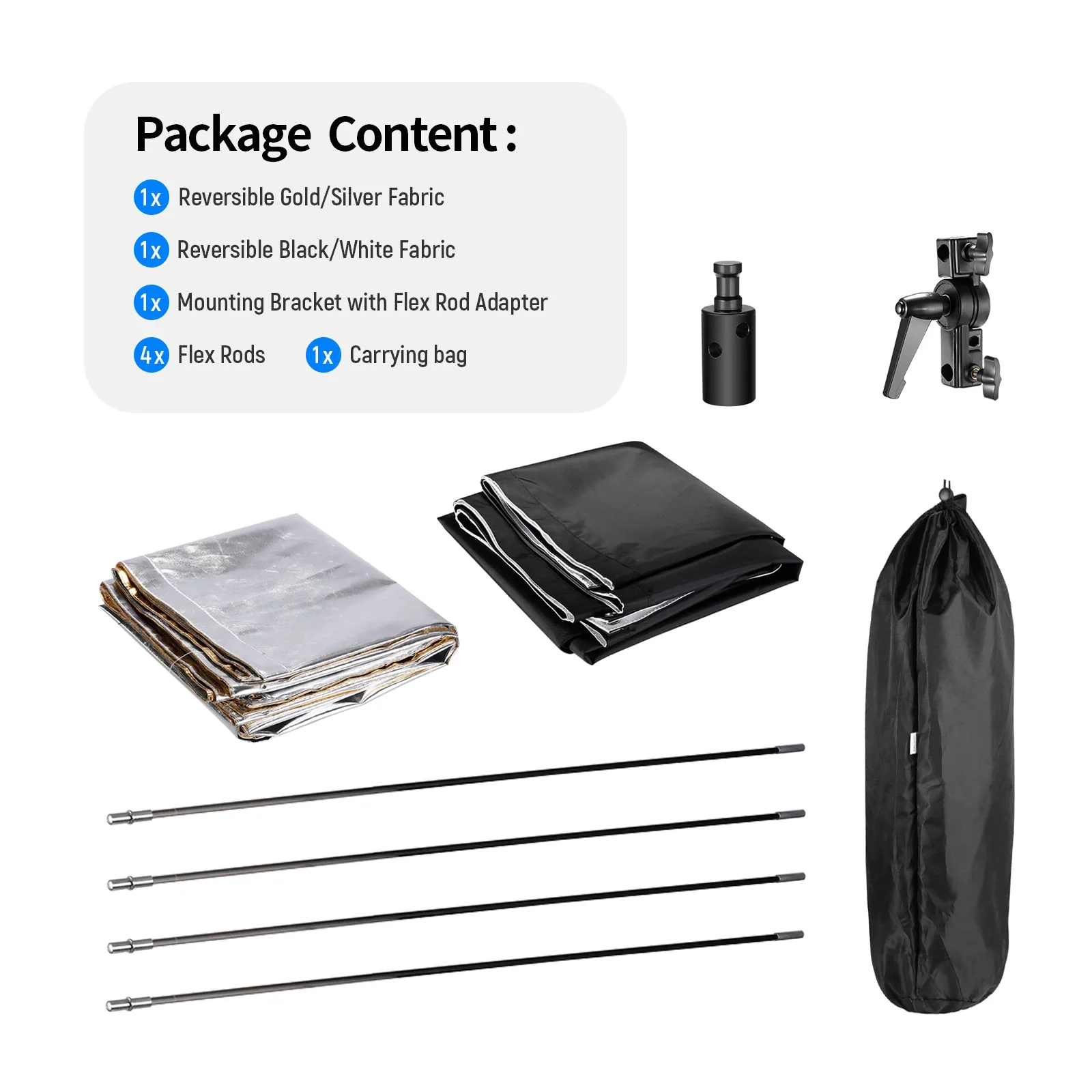 NEEWER 35x70"/90x180 cm Flat Panel Light Reflector with Bracket & Bag - Image 8