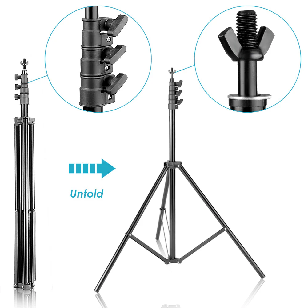 NEEWER 3x2.6m/10x8.5ft Background Stand Support System with 2.8x1.8m Backdrops - Image 4