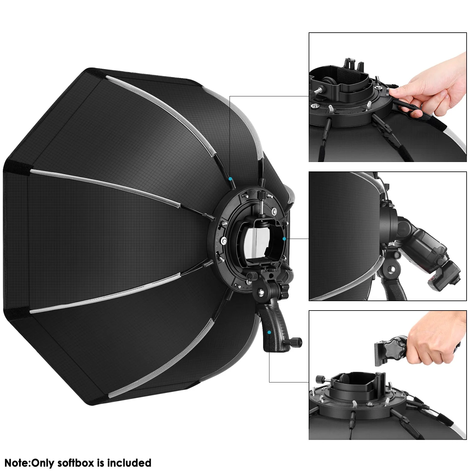 NEEWER SF-RP26 26"/65CM Quick Release Octagonal Softbox with with S-Type Mount - Image 5
