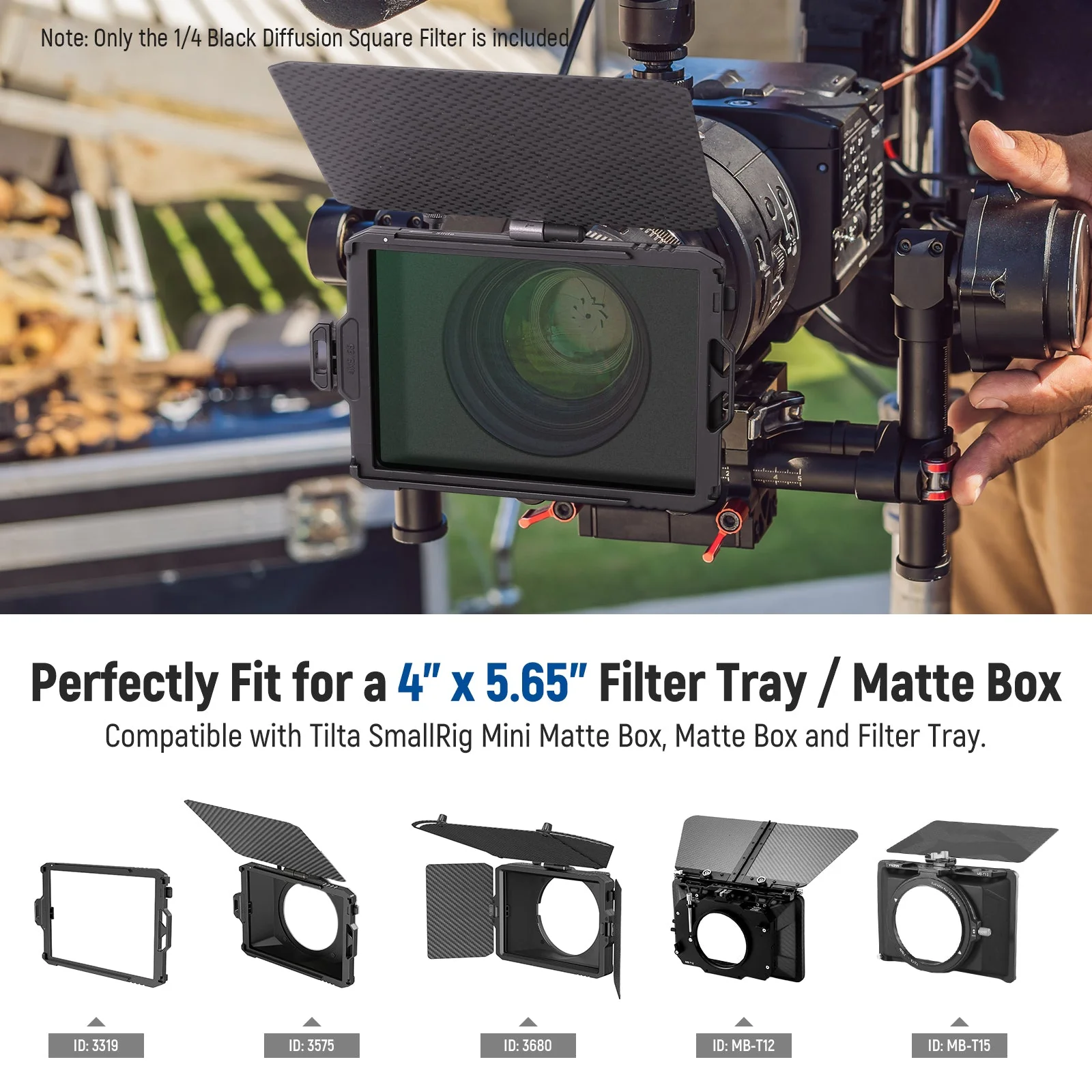 NEEWER 1/4 Black Diffusion Mist Dreamy Effect 4"x5.65" Square Filter - Image 3