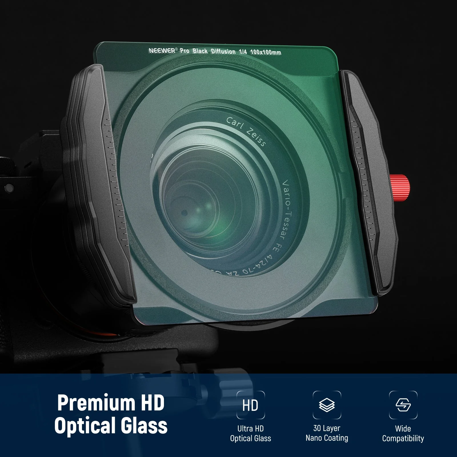NEEWER 100x100mm 1/4 Black Diffusion Special Effect Square Filter - Image 3