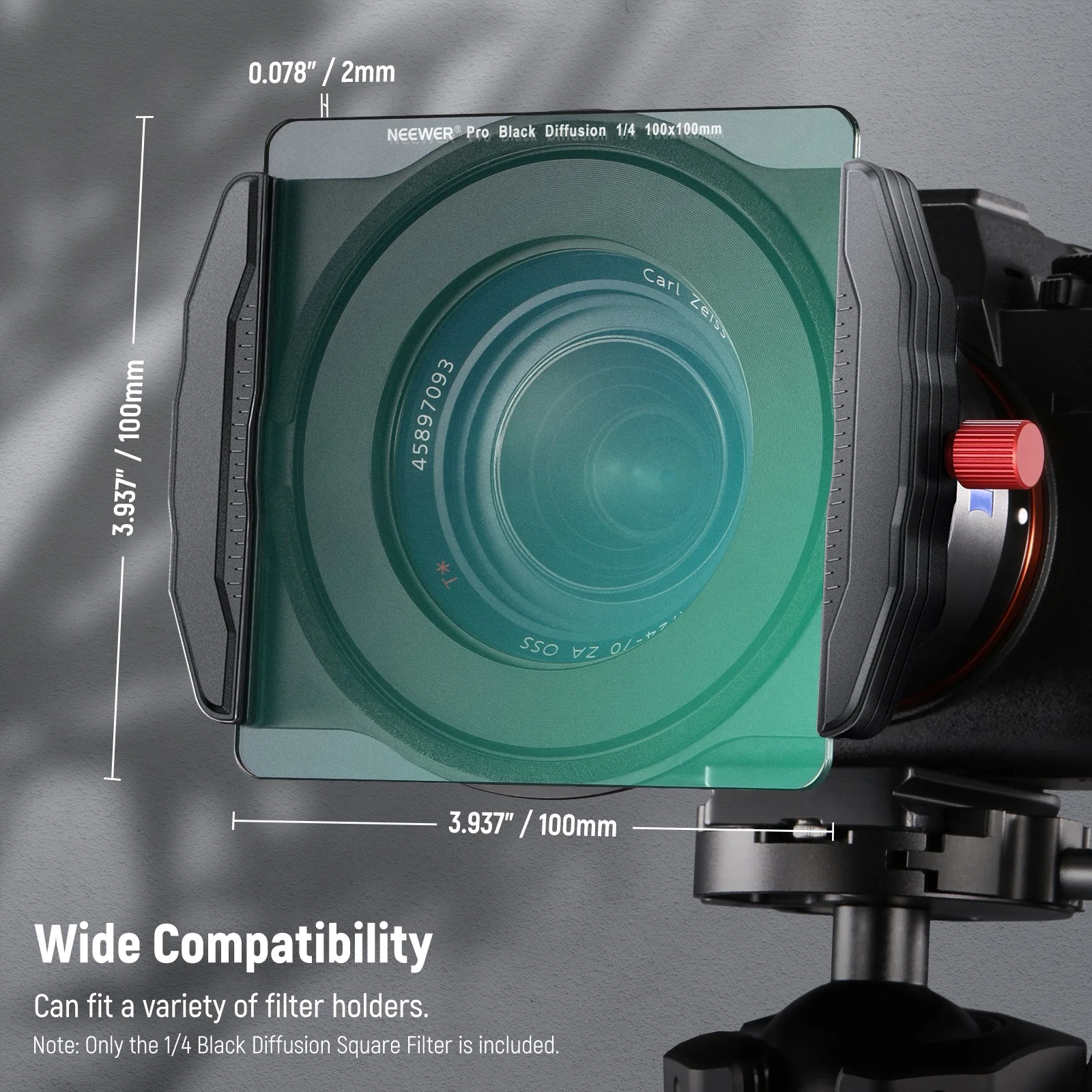 NEEWER 100x100mm 1/4 Black Diffusion Special Effect Square Filter - Image 8