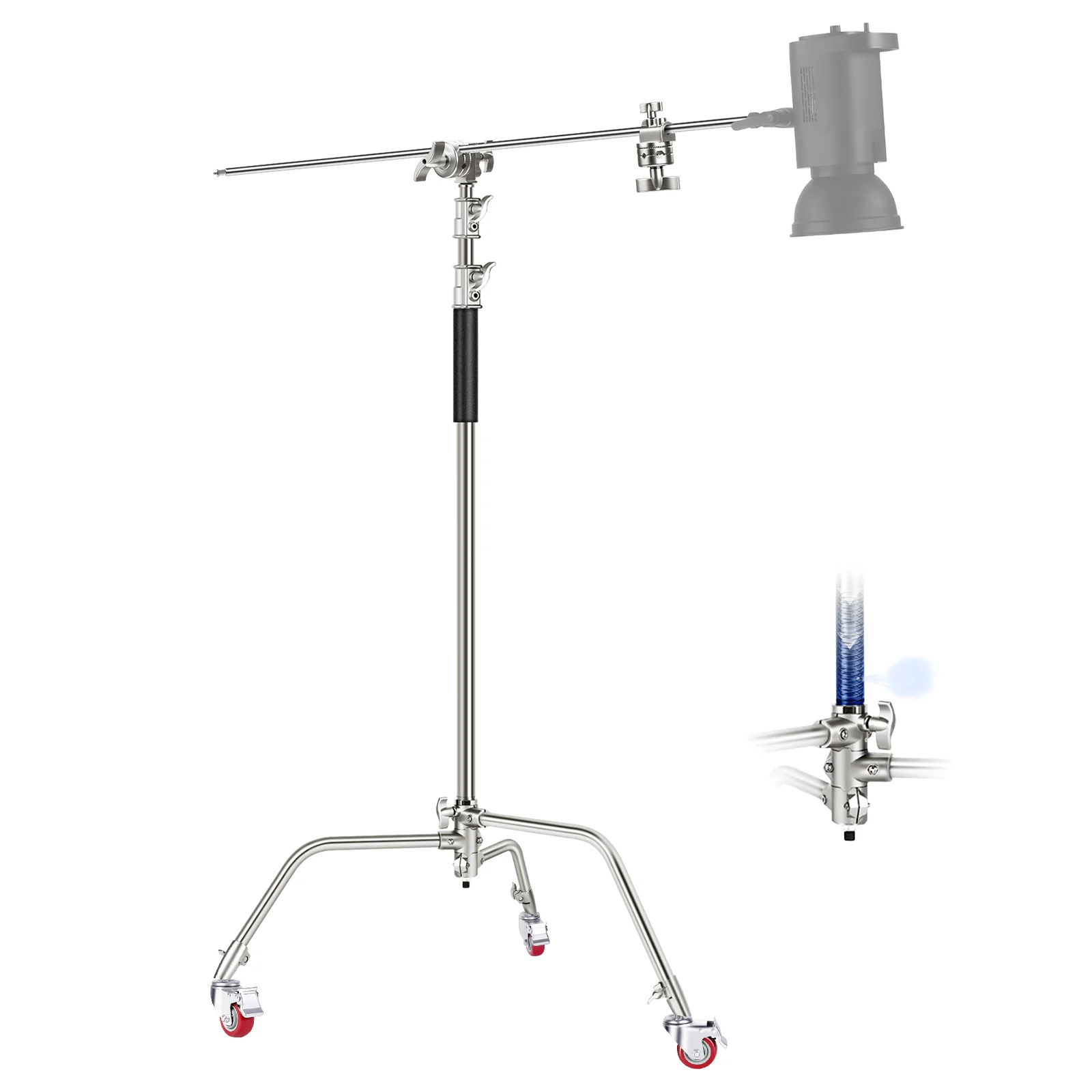 NEEWER Pro 330cm/340cm Stainless Steel Air Cushion C Stand with Boom Arm - Image 10