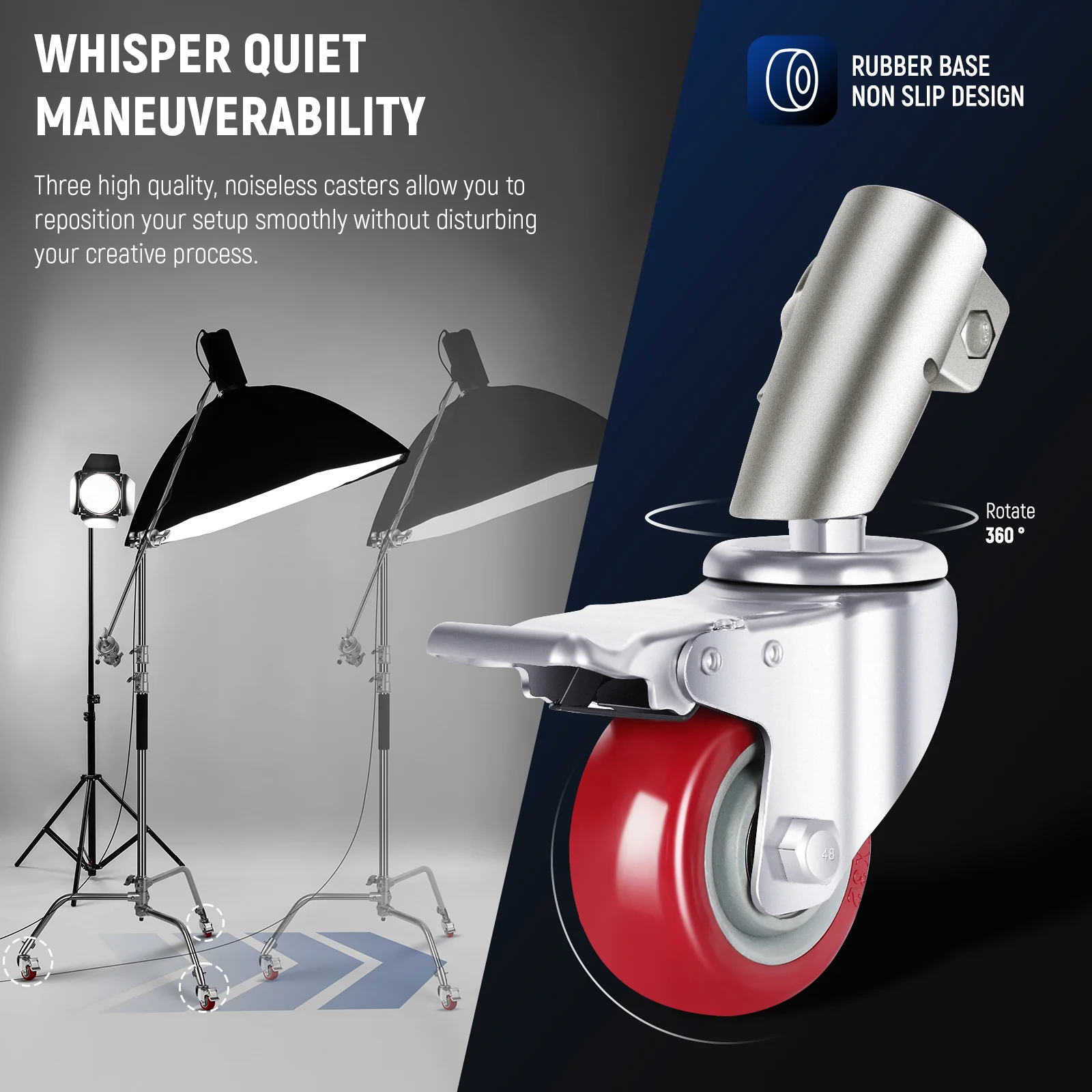 NEEWER Pro 330cm/340cm Stainless Steel Air Cushion C Stand with Boom Arm - Image 14