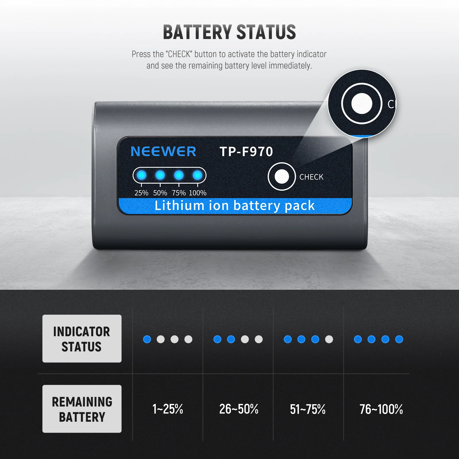 NEEWER TP-F970 Replacement For NP-F970 Battery 10500mAh - Image 4