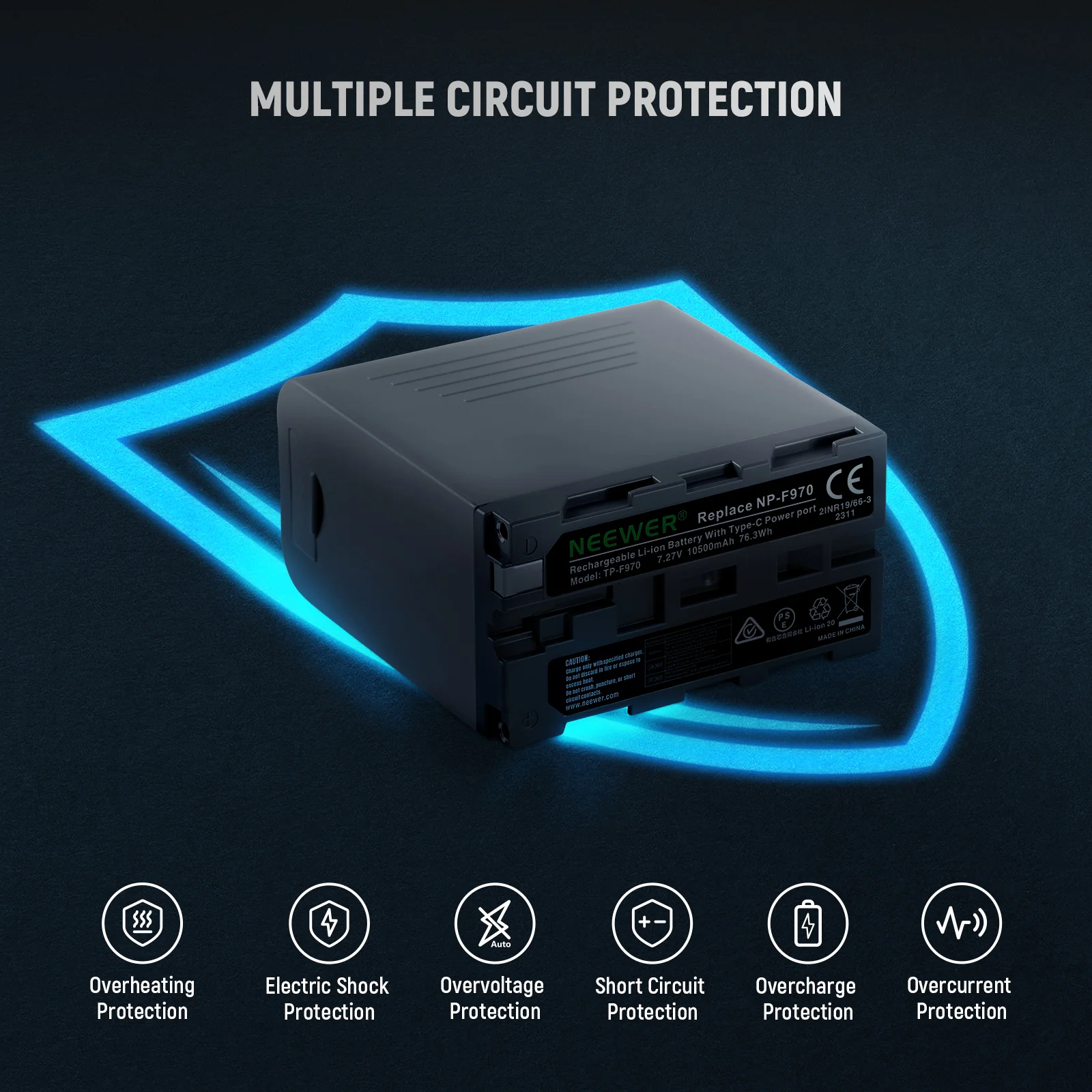 NEEWER TP-F970 Replacement For NP-F970 Battery 10500mAh - Image 7