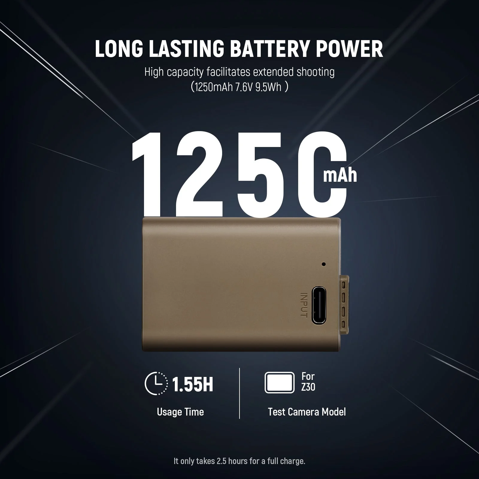 NEEWER 1250mAh Nikon EN-EL25 Replacement Camera Battery - Image 3