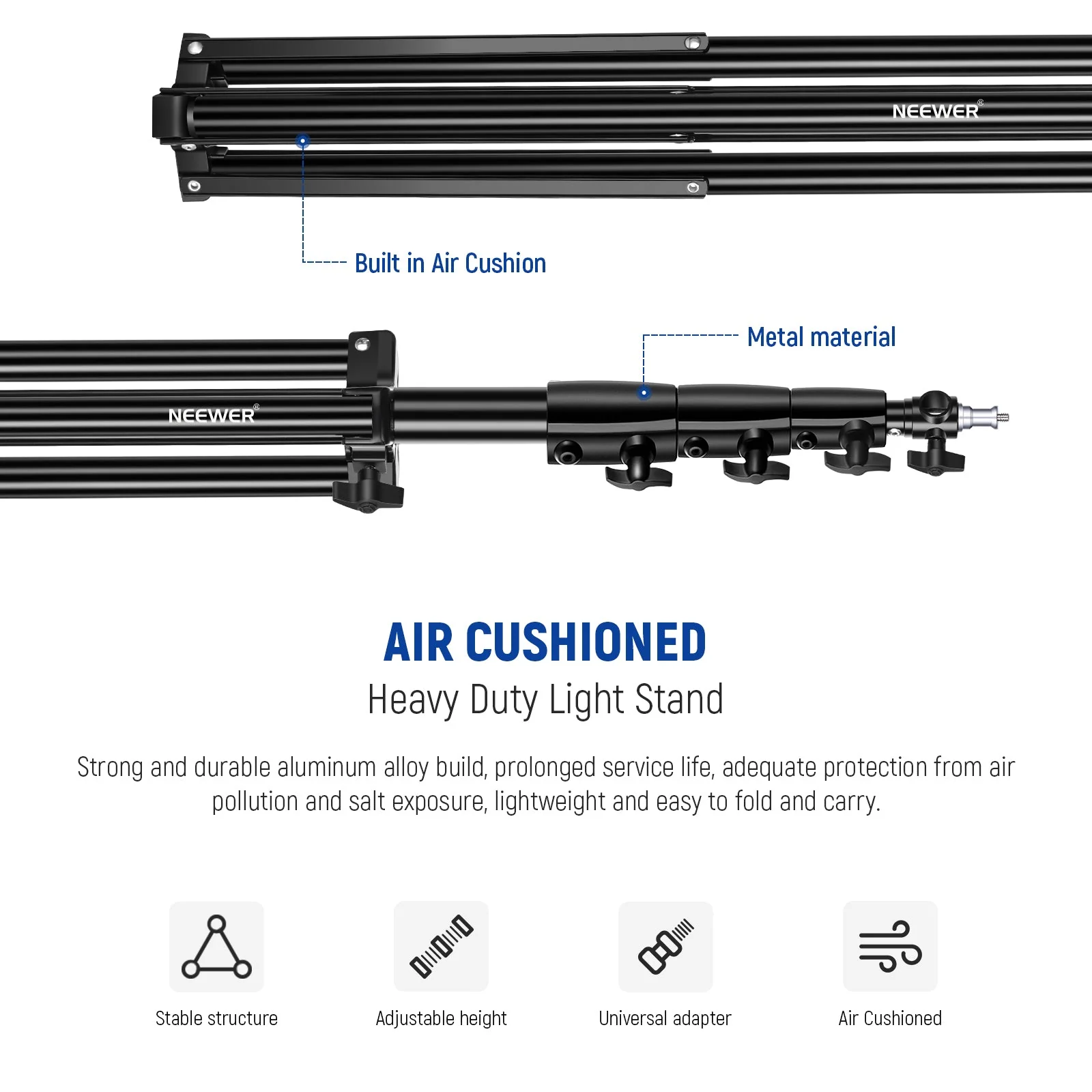 NEEWER 13ft/400cm Air Cushioned Light Stand - Image 8