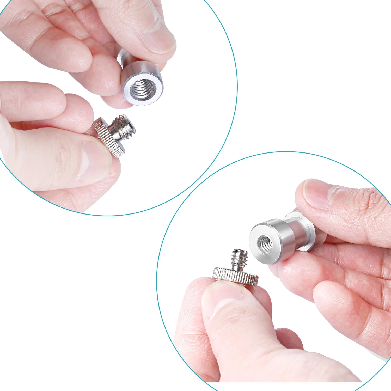 NEEWER 15 Pieces 1/4" 3/8" Metal Threaded Screw Converter - Image 7