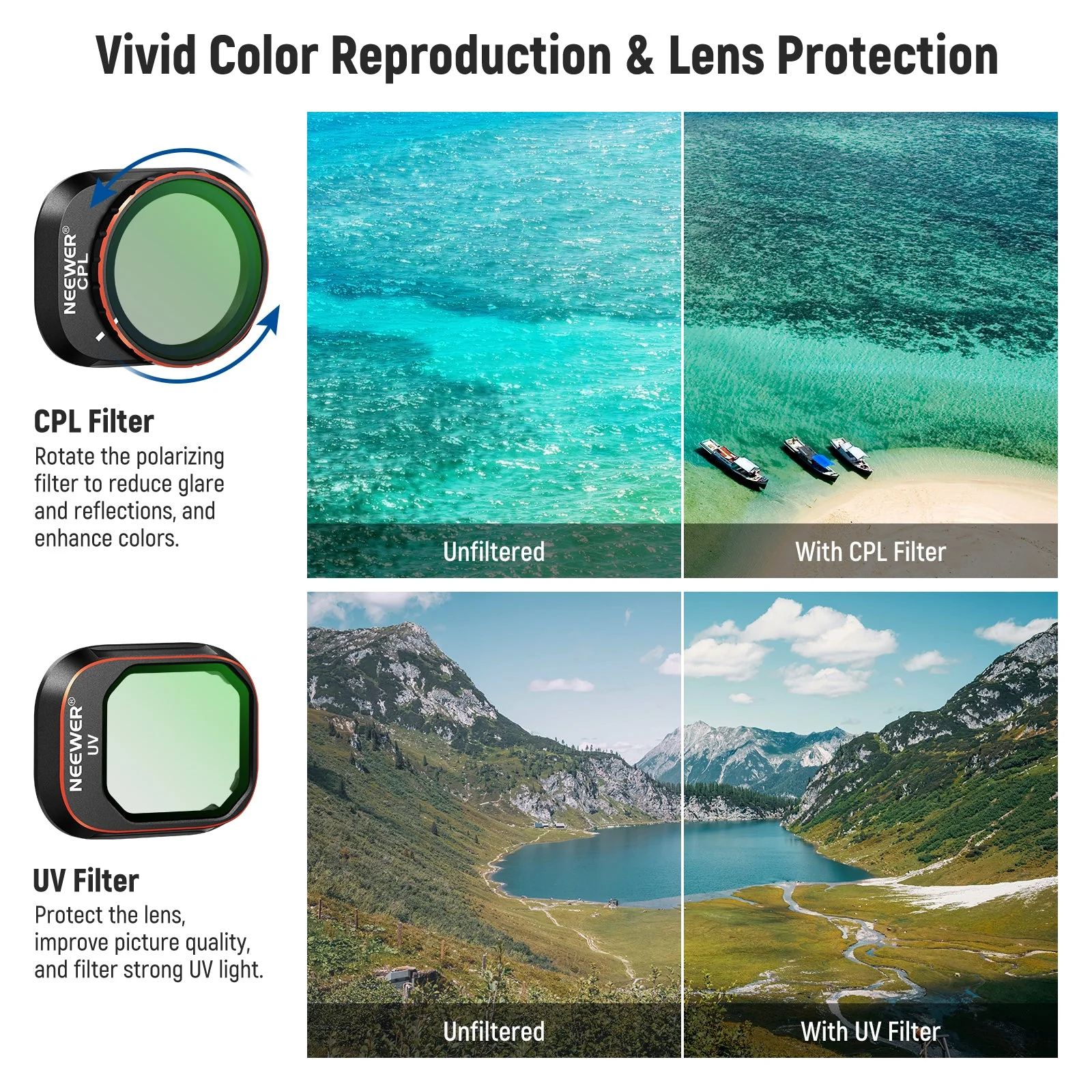NEEWER 16 Pack ND & CPL & Effect Filter Set compatible with DJI Mini 4 Pro - Image 6
