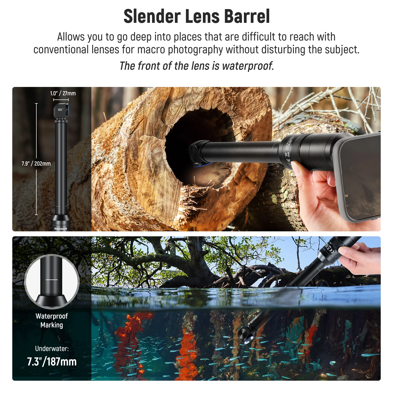 NEEWER LS-51 18mm Wide Angle 2x Macro Probe Phone Lens with 17mm Thread - Image 13