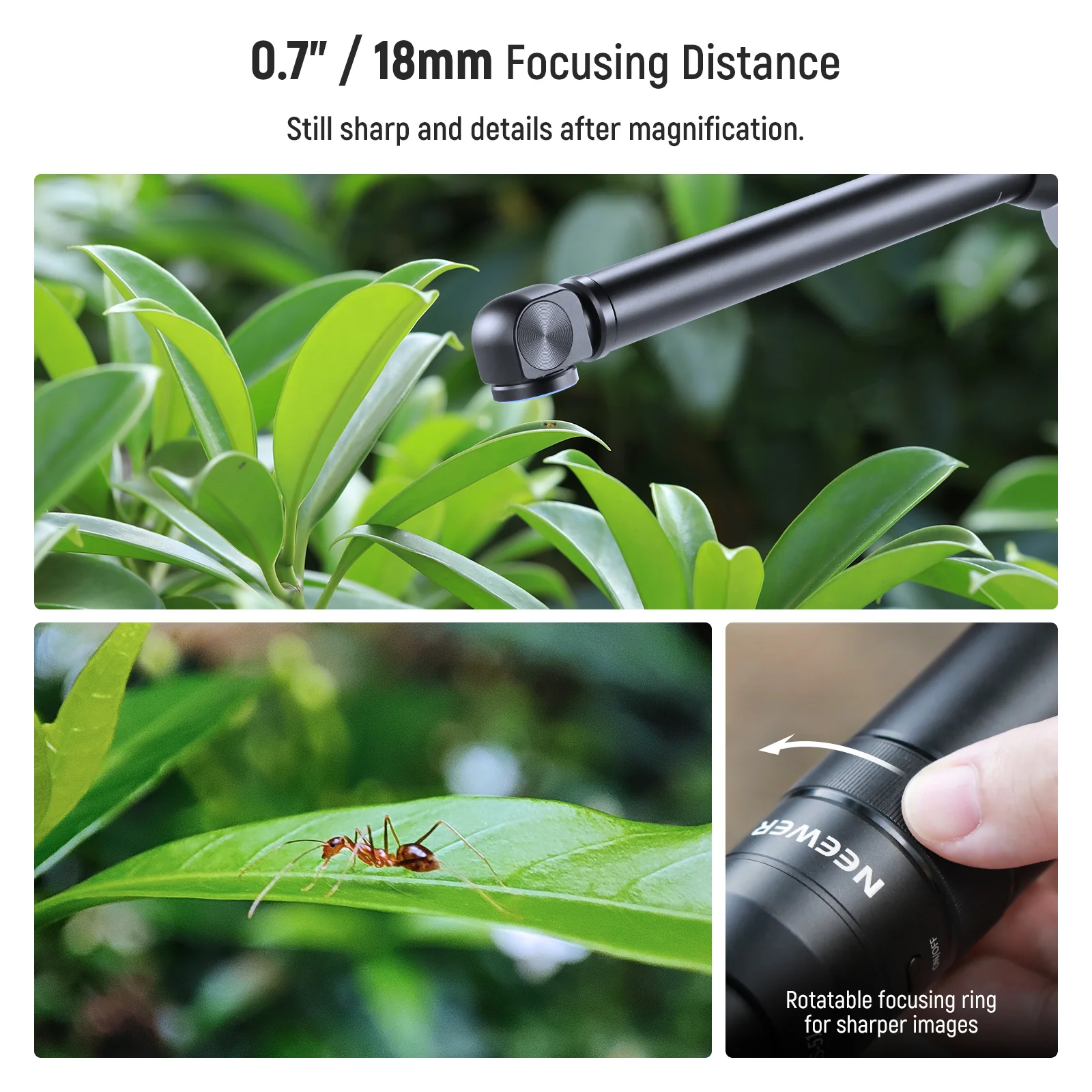 NEEWER LS-51 18mm Wide Angle 2x Macro Probe Phone Lens with 17mm Thread - Image 15