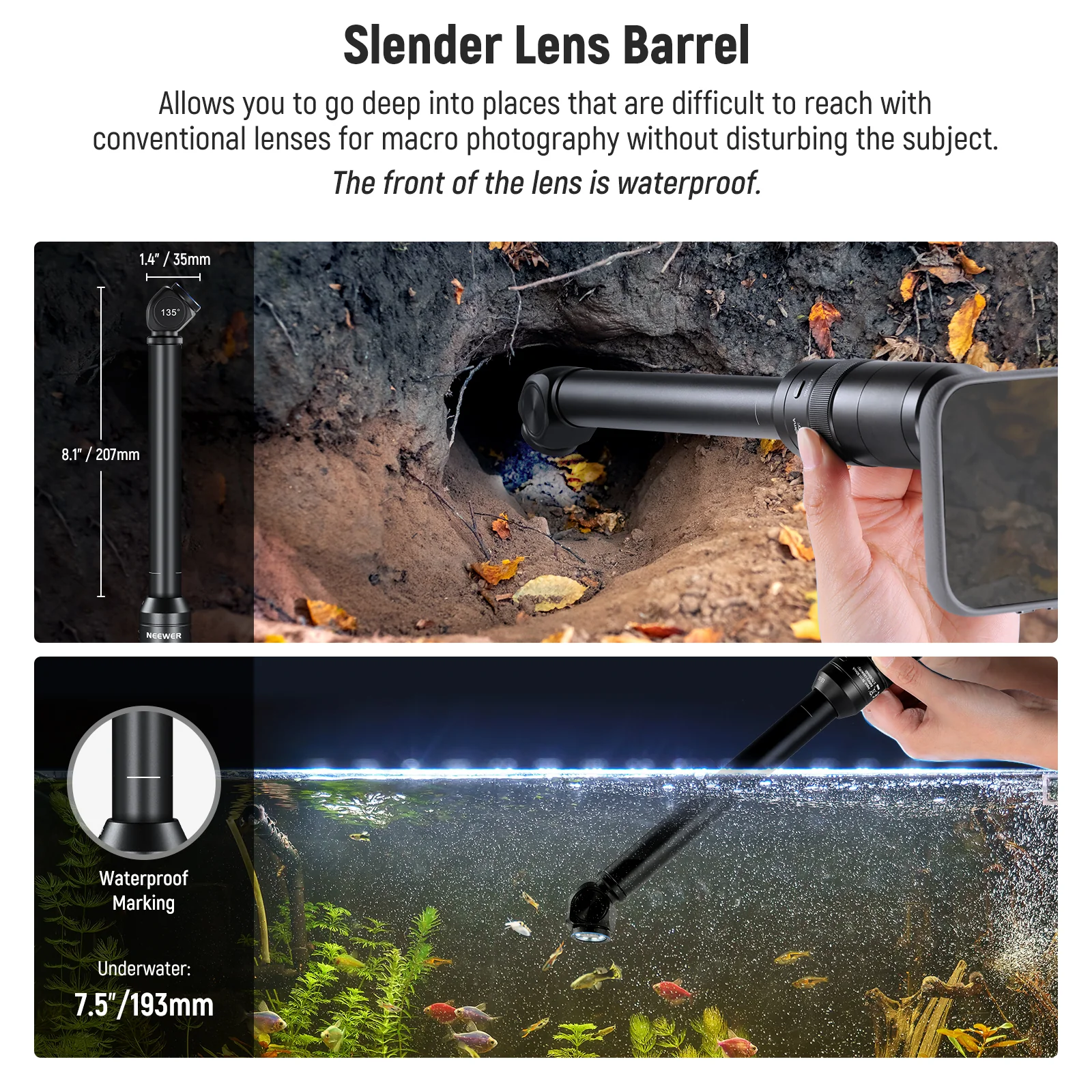 NEEWER LS-51 18mm Wide Angle 2x Macro Probe Phone Lens with 17mm Thread - Image 24