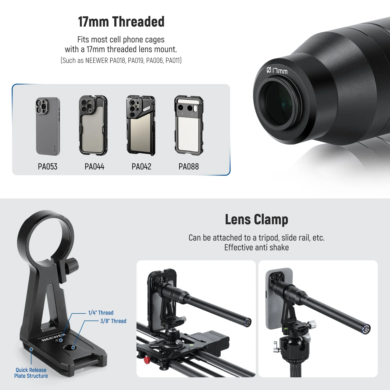NEEWER LS-51 18mm Wide Angle 2x Macro Probe Phone Lens with 17mm Thread - Image 5