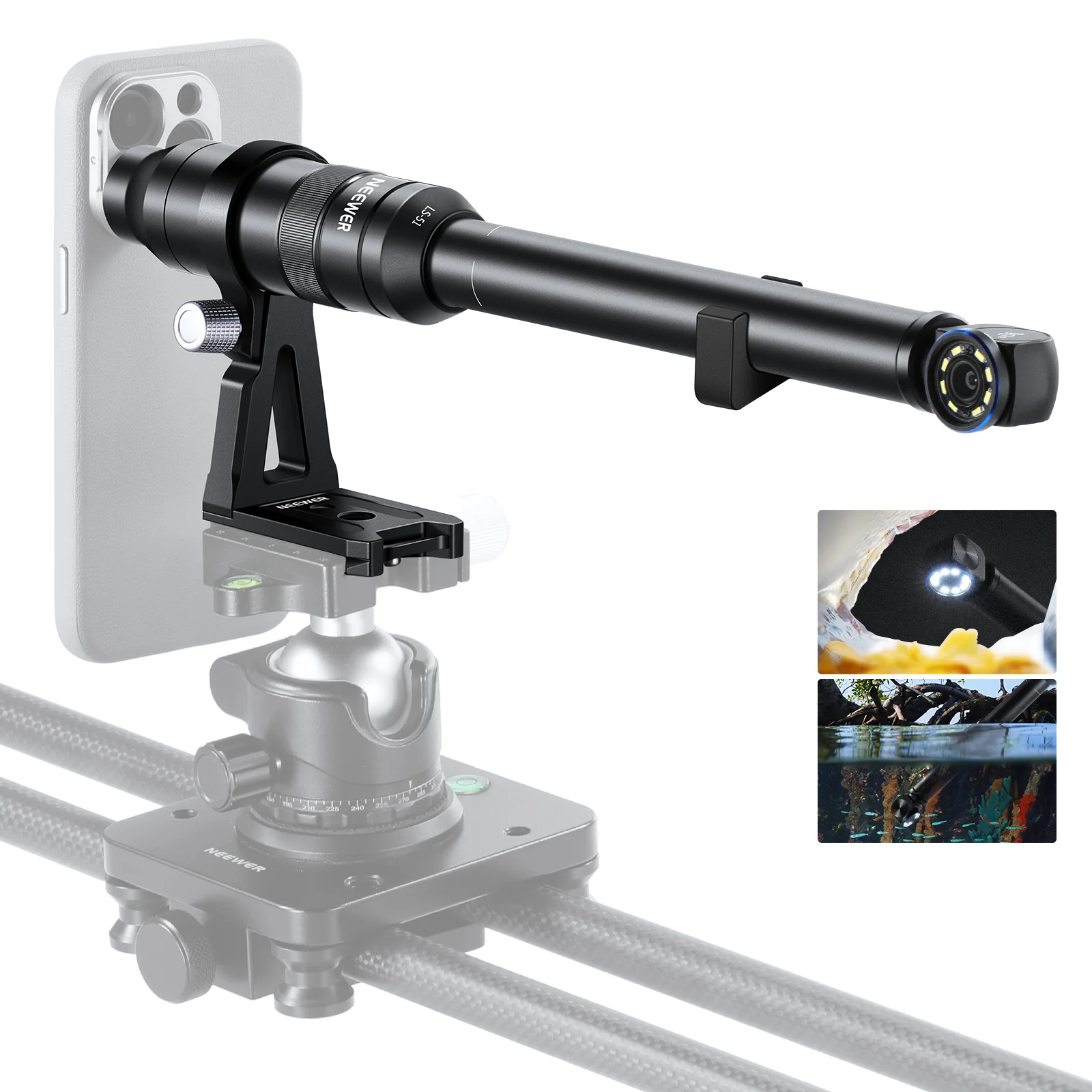 NEEWER LS-51 18mm Wide Angle 2x Macro Probe Phone Lens with 17mm Thread - Image 8