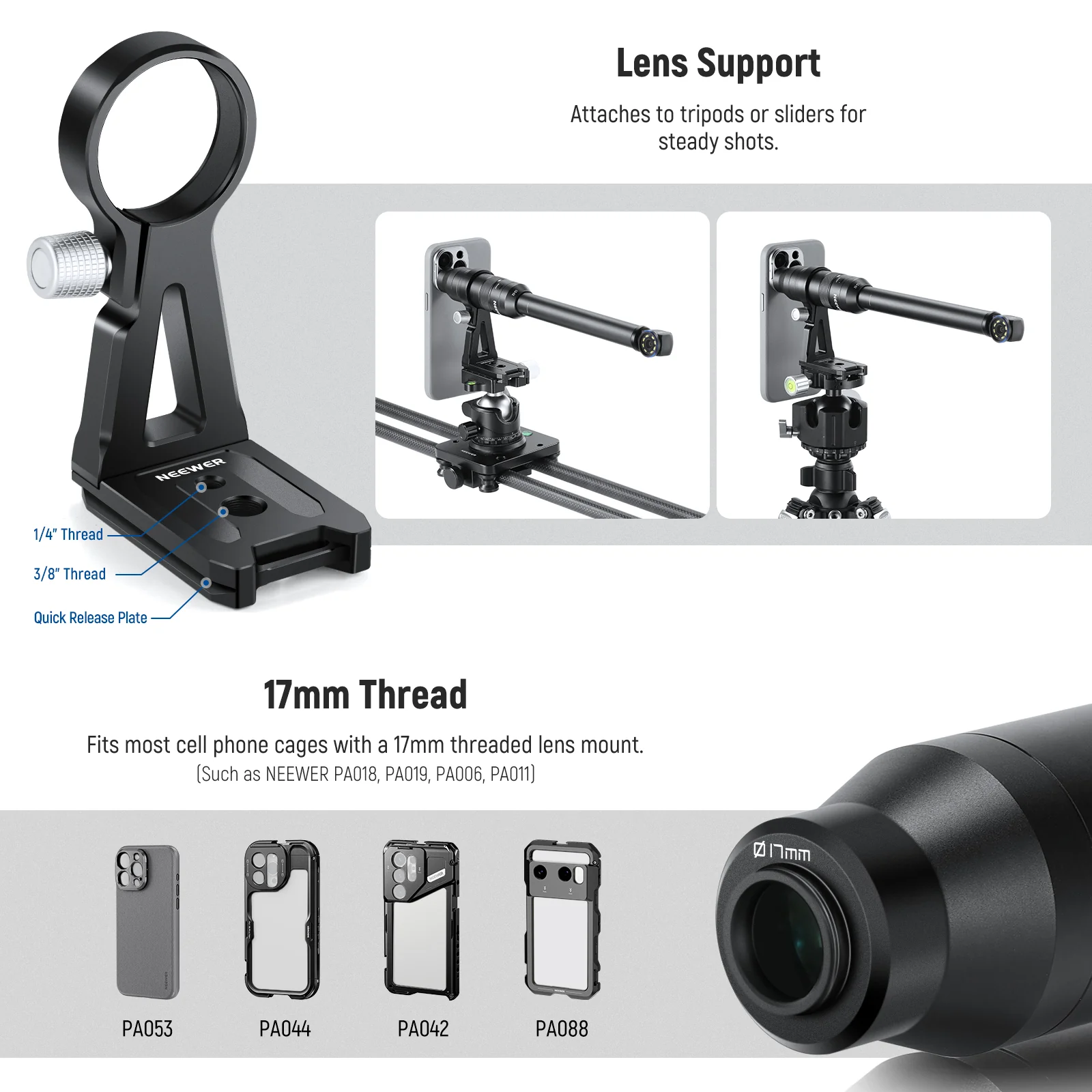 NEEWER LS-51 18mm Wide Angle 2x Macro Probe Phone Lens with 17mm Thread - Image 9