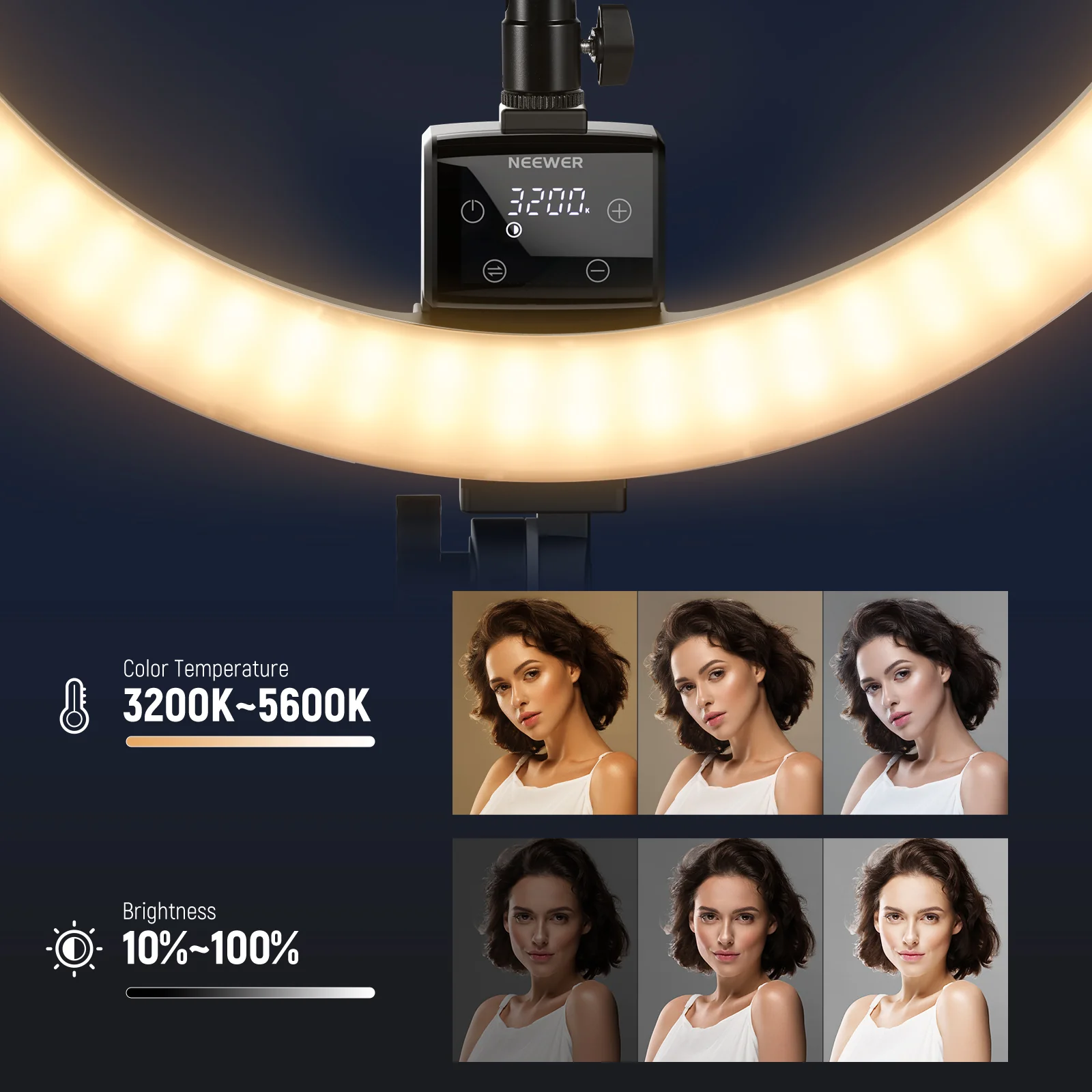 NEEWER SRP18-2.4G 18" 42W LED Ring Light Kit with Stand - Image 3