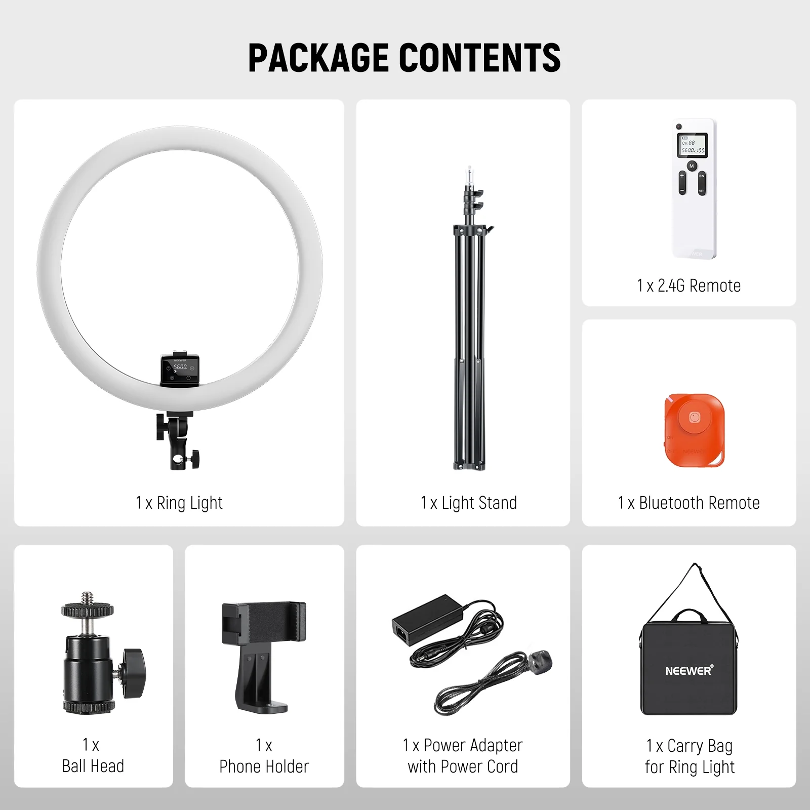 NEEWER SRP18-2.4G 18" 42W LED Ring Light Kit with Stand - Image 8