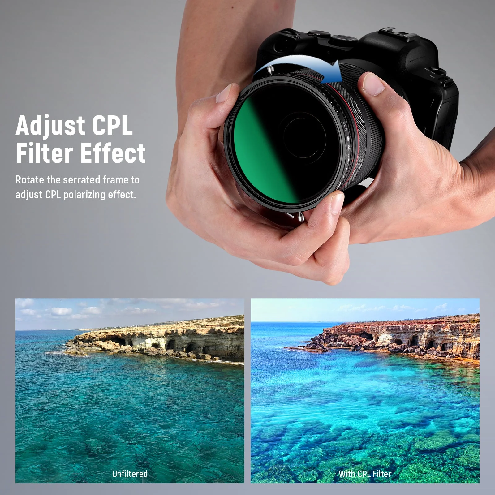 NEEWER 2 in 1 Variable ND Filter ND2–ND32 CPL Filter - Image 5