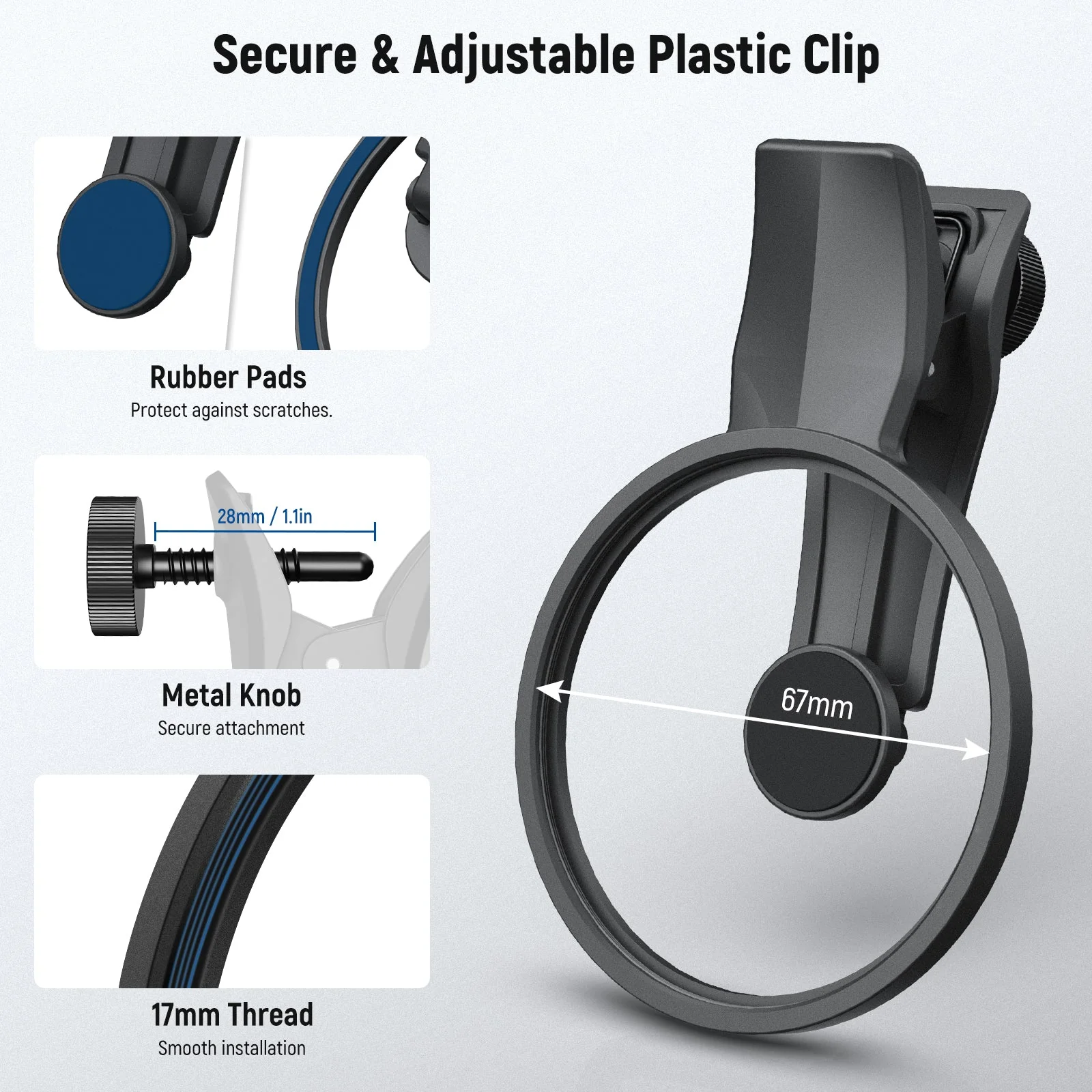 NEEWER 2 in 1 67mm Clip On CPL & Black Mist Diffusion 1/4 Filter For Smartphone - Image 12
