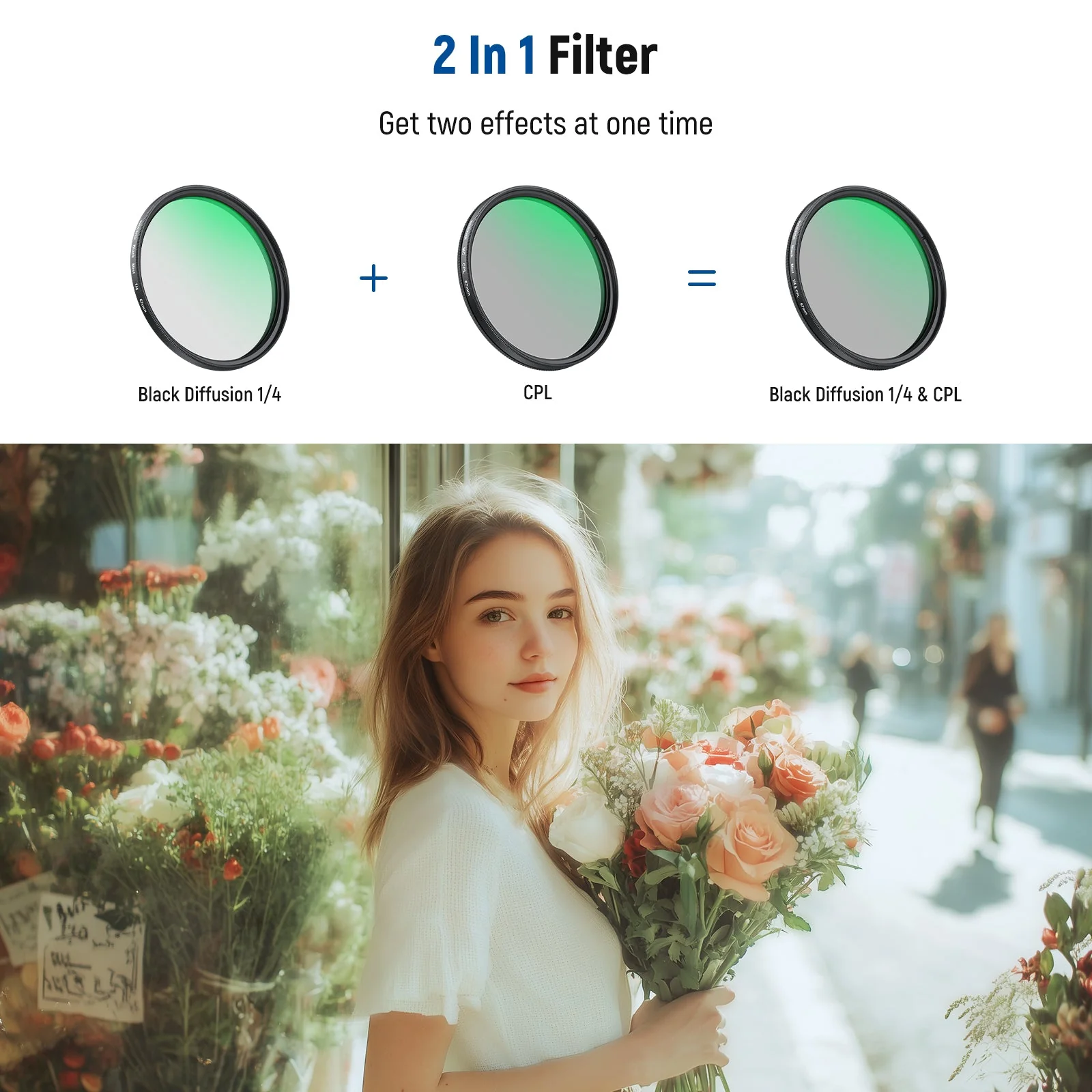 NEEWER 2 in 1 67mm Clip On CPL & Black Mist Diffusion 1/4 Filter For Smartphone - Image 13