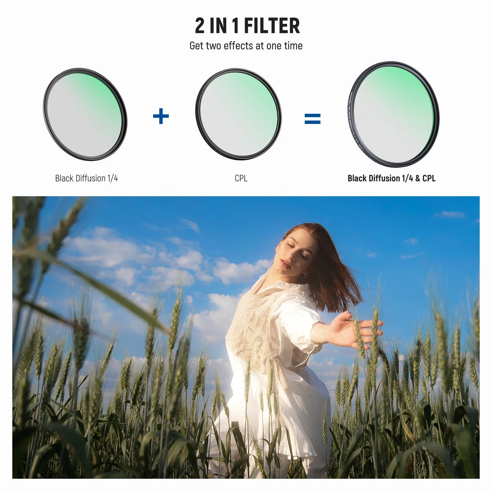 NEEWER 2 in 1 CPL + Black Diffusion 1/4 Filter - Image 2