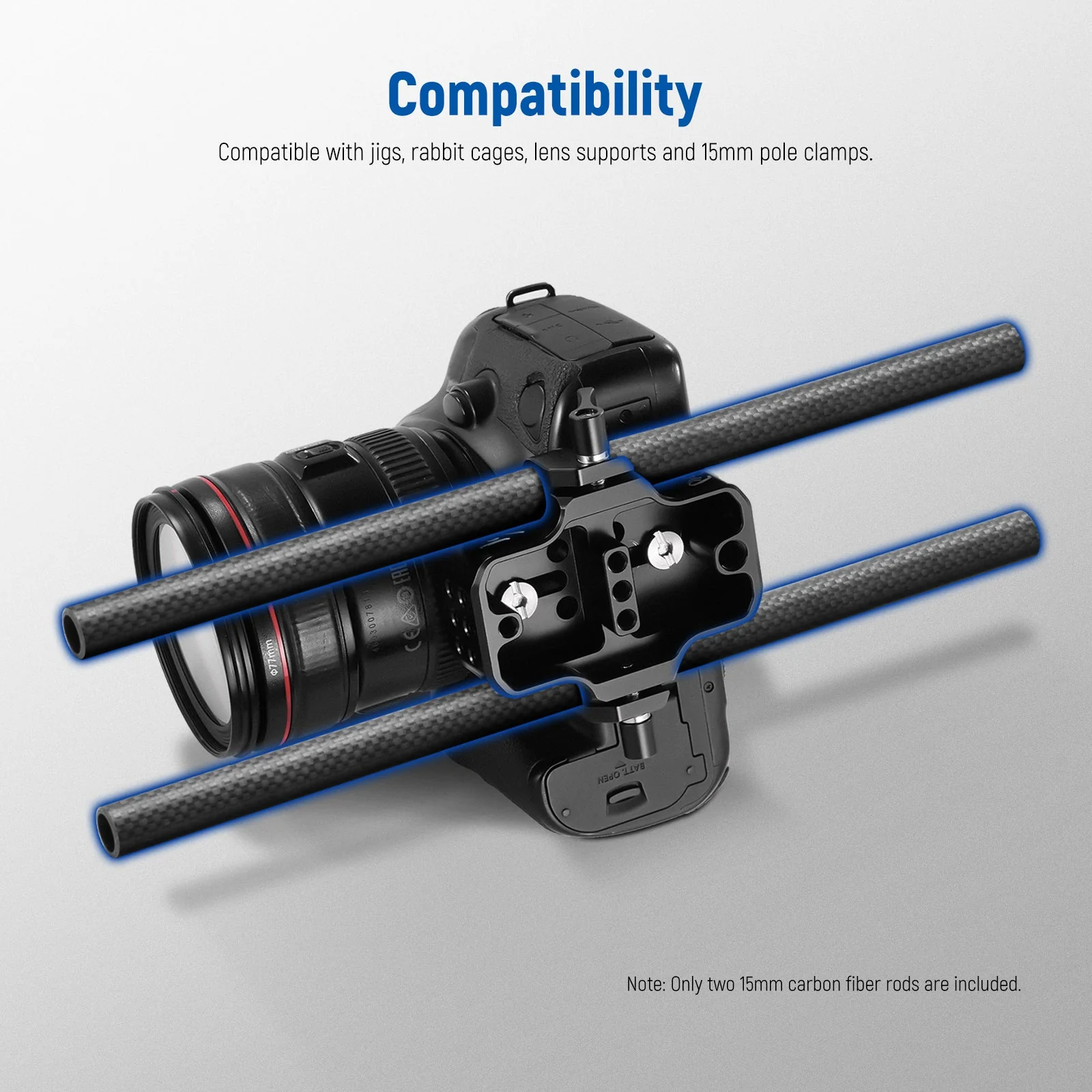 NEEWER SR002 2 Pack 15mm Extension Rods Carbon Fiber - Image 5