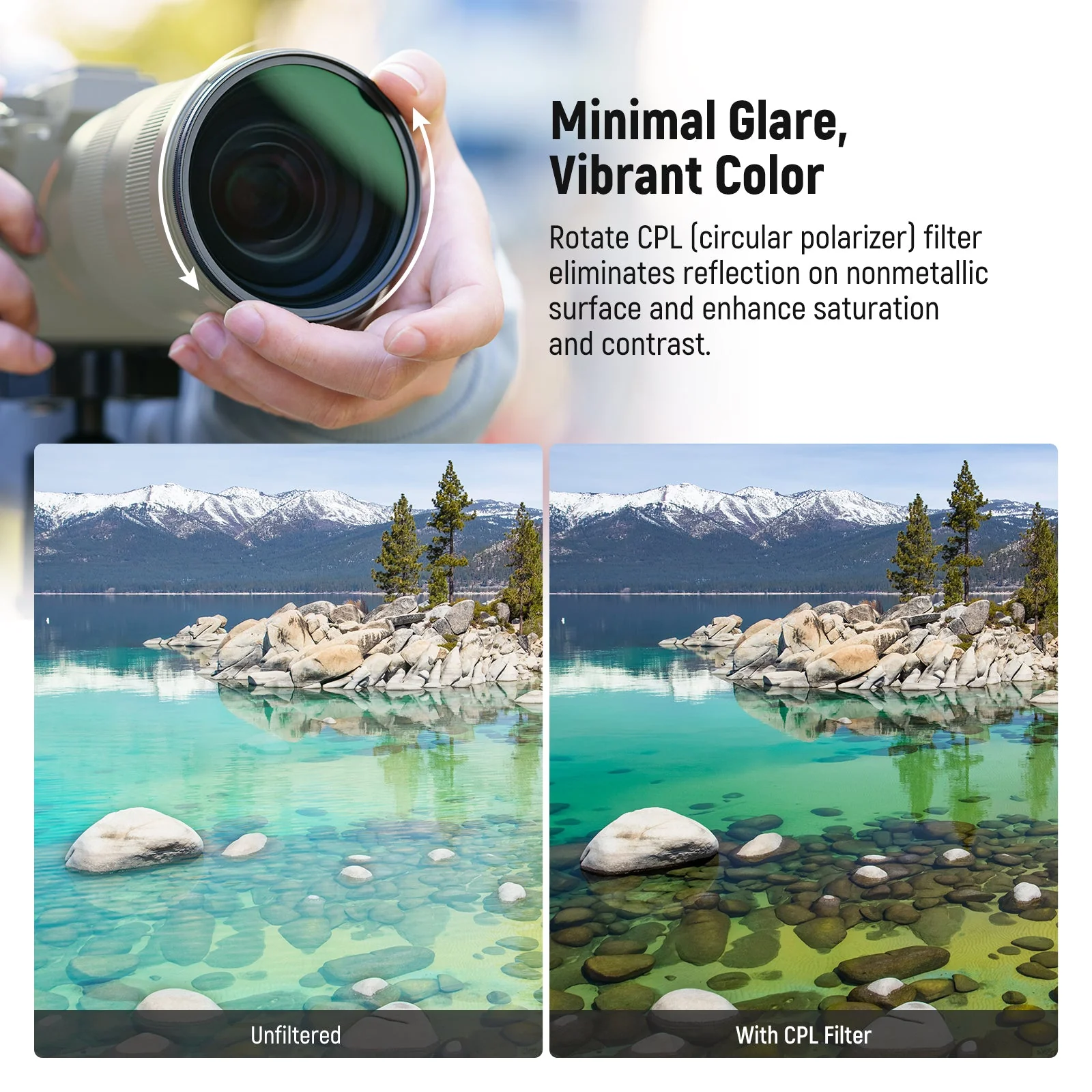 NEEWER 2 Pack CPL + Black Diffusion 1/4 Filter Set - Image 3