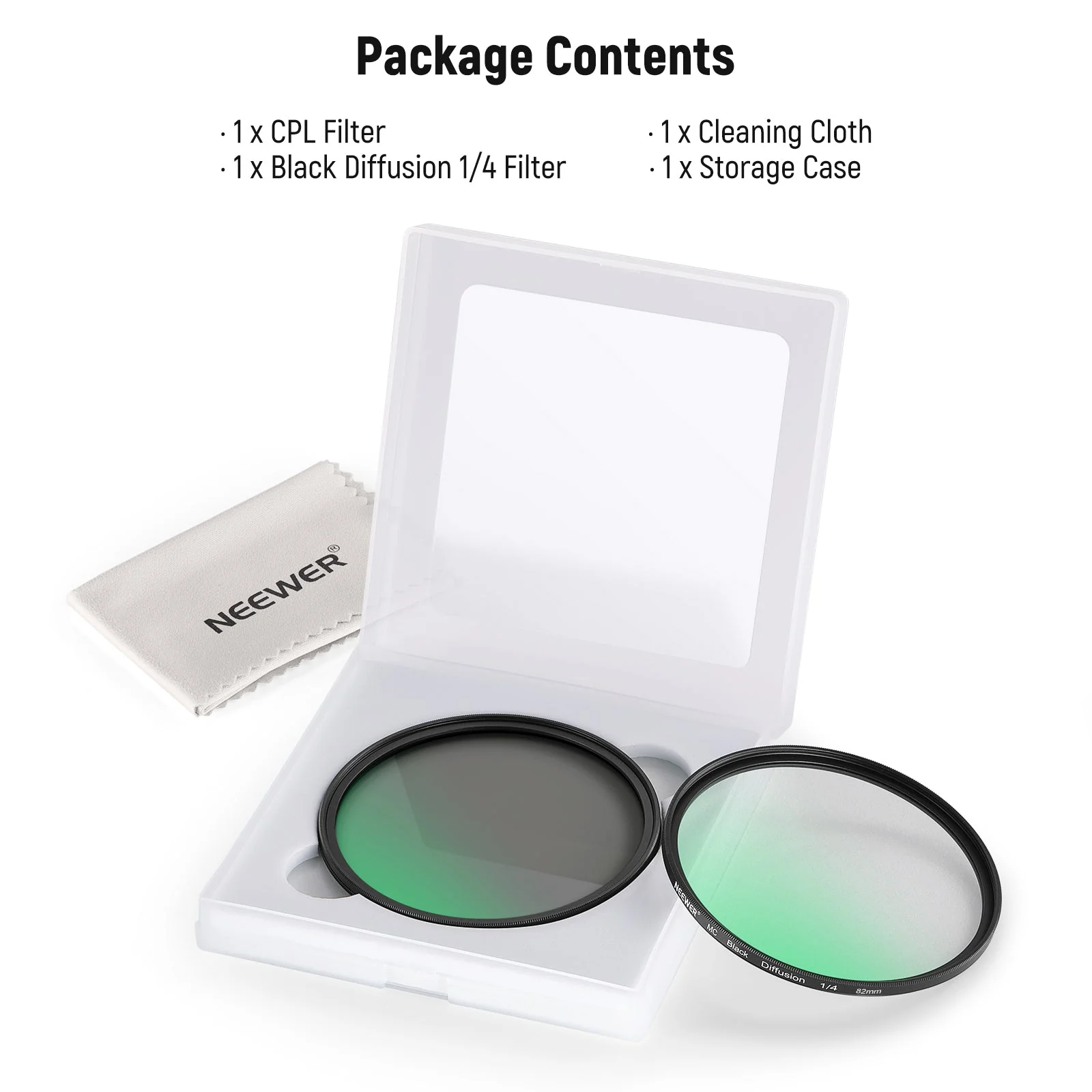 NEEWER 2 Pack CPL + Black Diffusion 1/4 Filter Set - Image 8