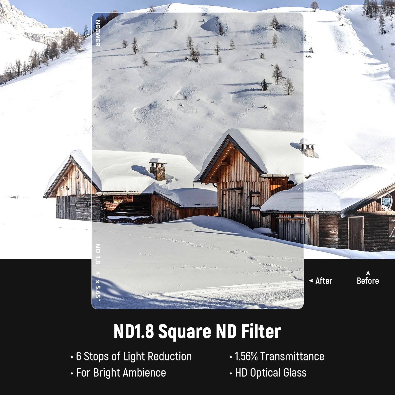 NEEWER 2 Pack ND0.9 (3Stops) & ND1.8 (6Stops) Square Film Filters - Image 8