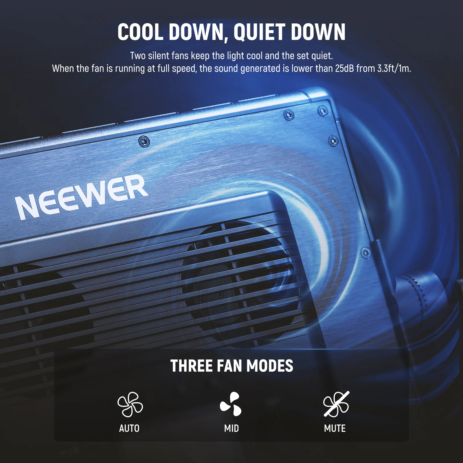 NEEWER 2 Pack PL60C RGBCW DMX Control LED Video Light Kit - Image 6