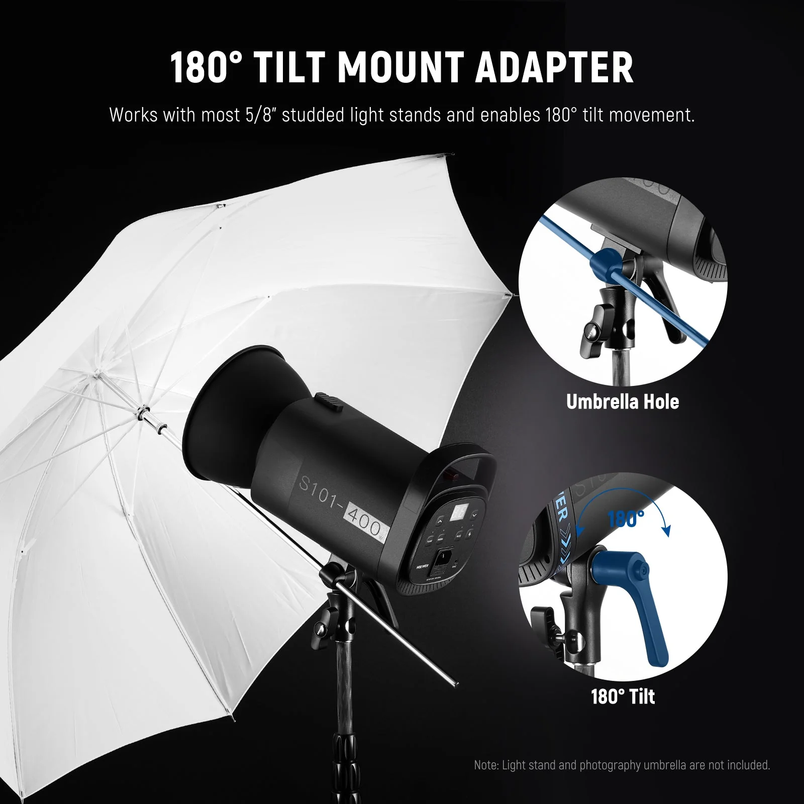 NEEWER 2 Pack S101-400W 400Ws Studio Monolight Flash Light Kit - Image 6