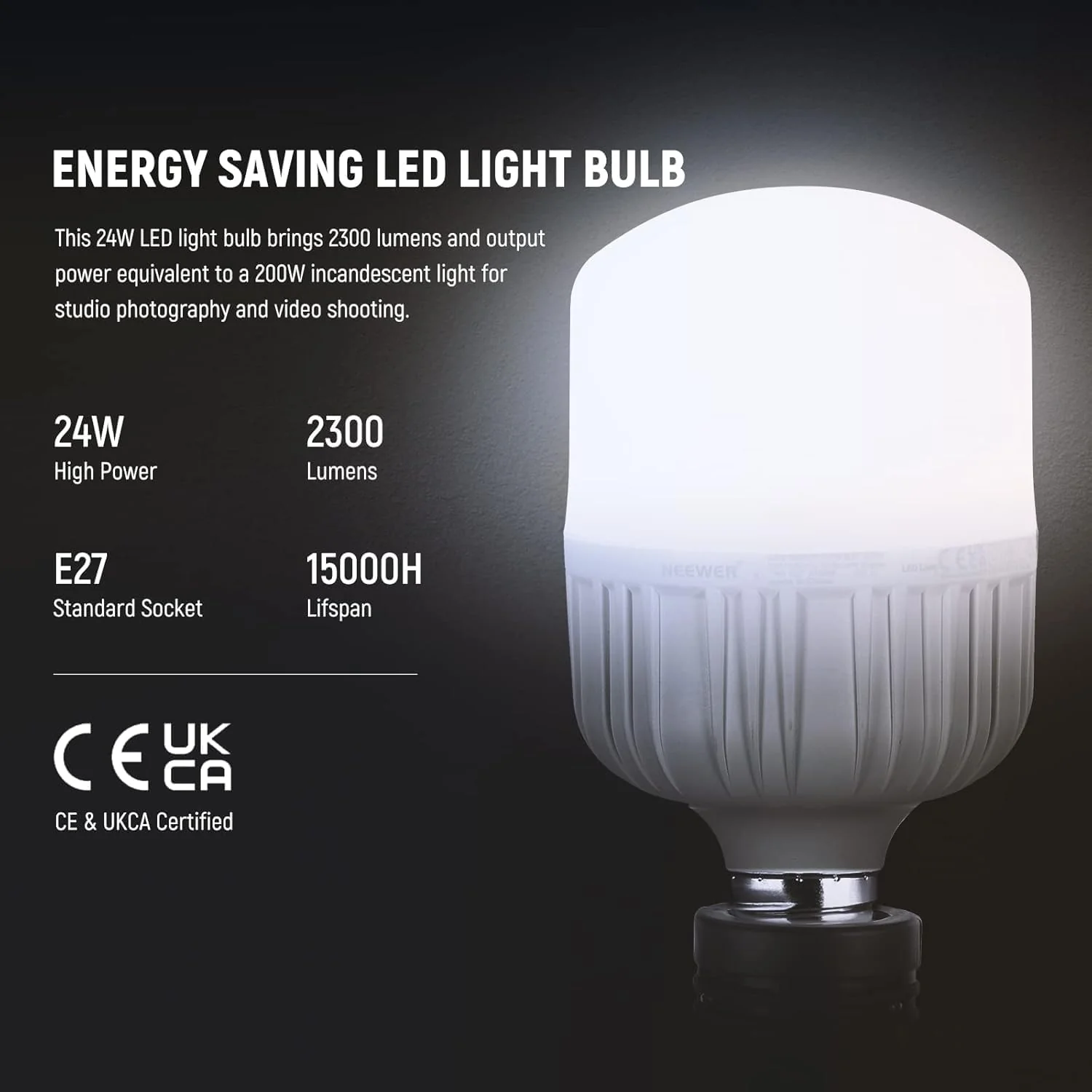 NEEWER 2 Packs E27 35W/24W LED Light Bulbs - Image 11