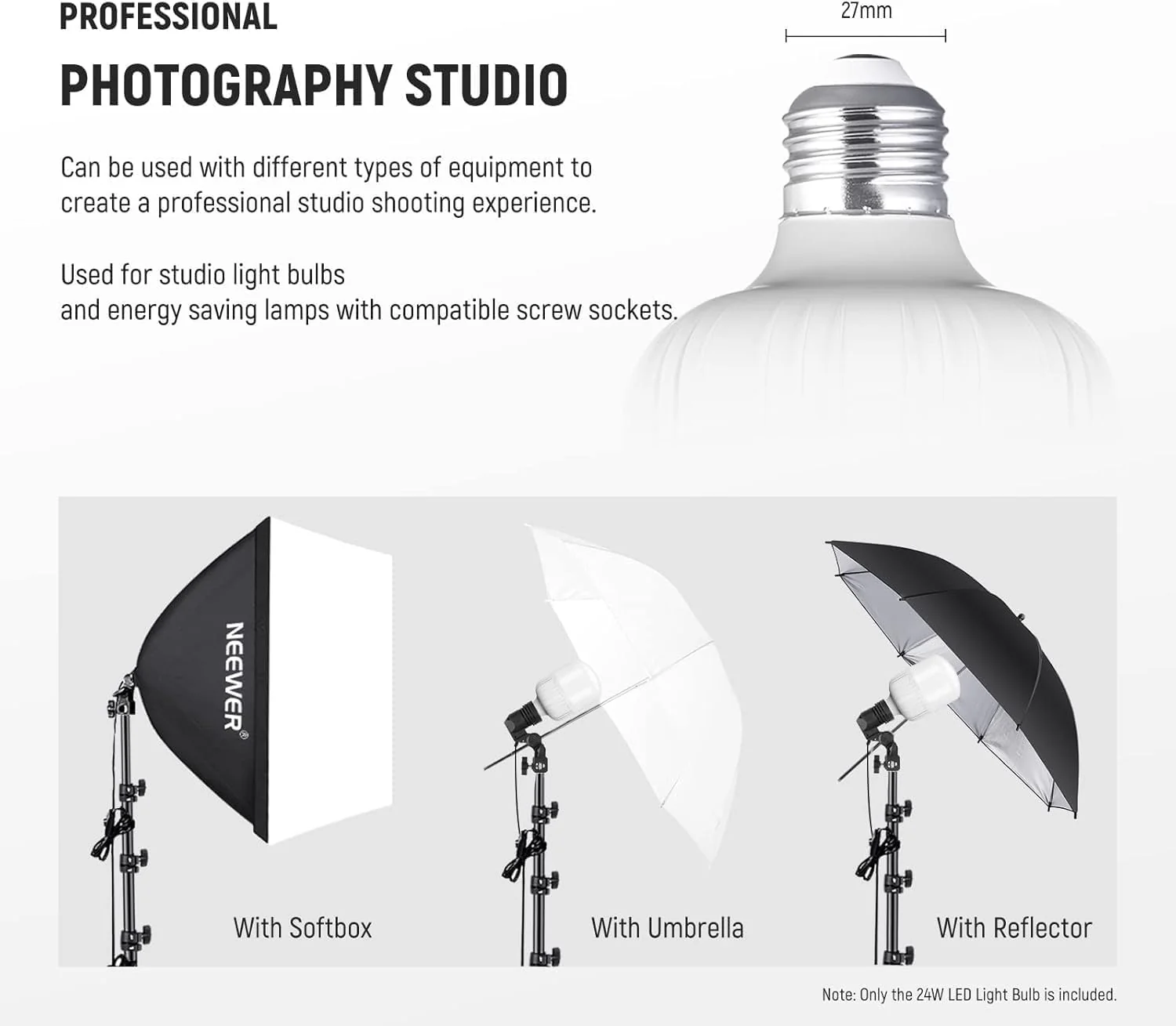 NEEWER 2 Packs E27 35W/24W LED Light Bulbs - Image 15