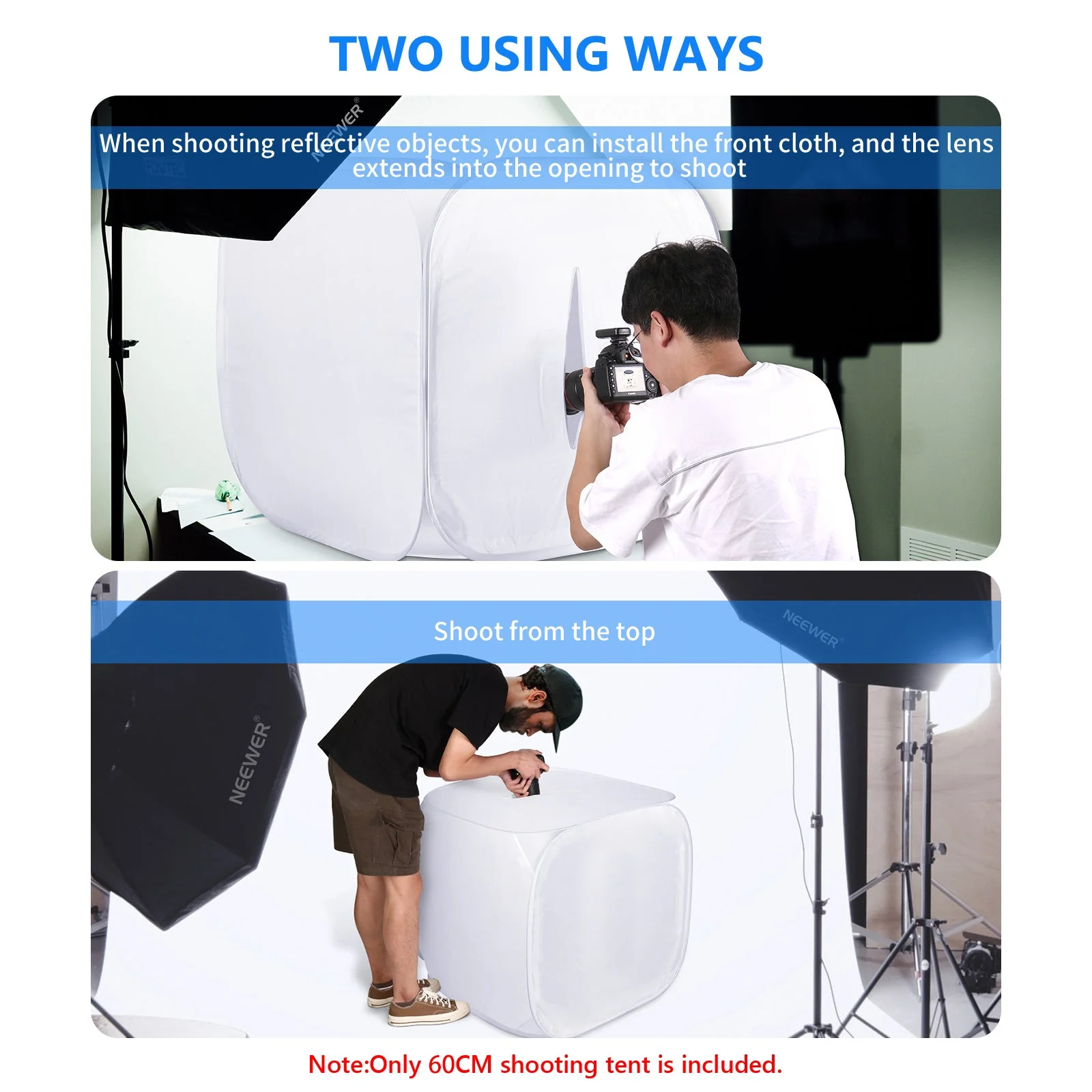 NEEWER 24x24 inch/60x60 cm Photo Studio Shooting Tent - Image 6