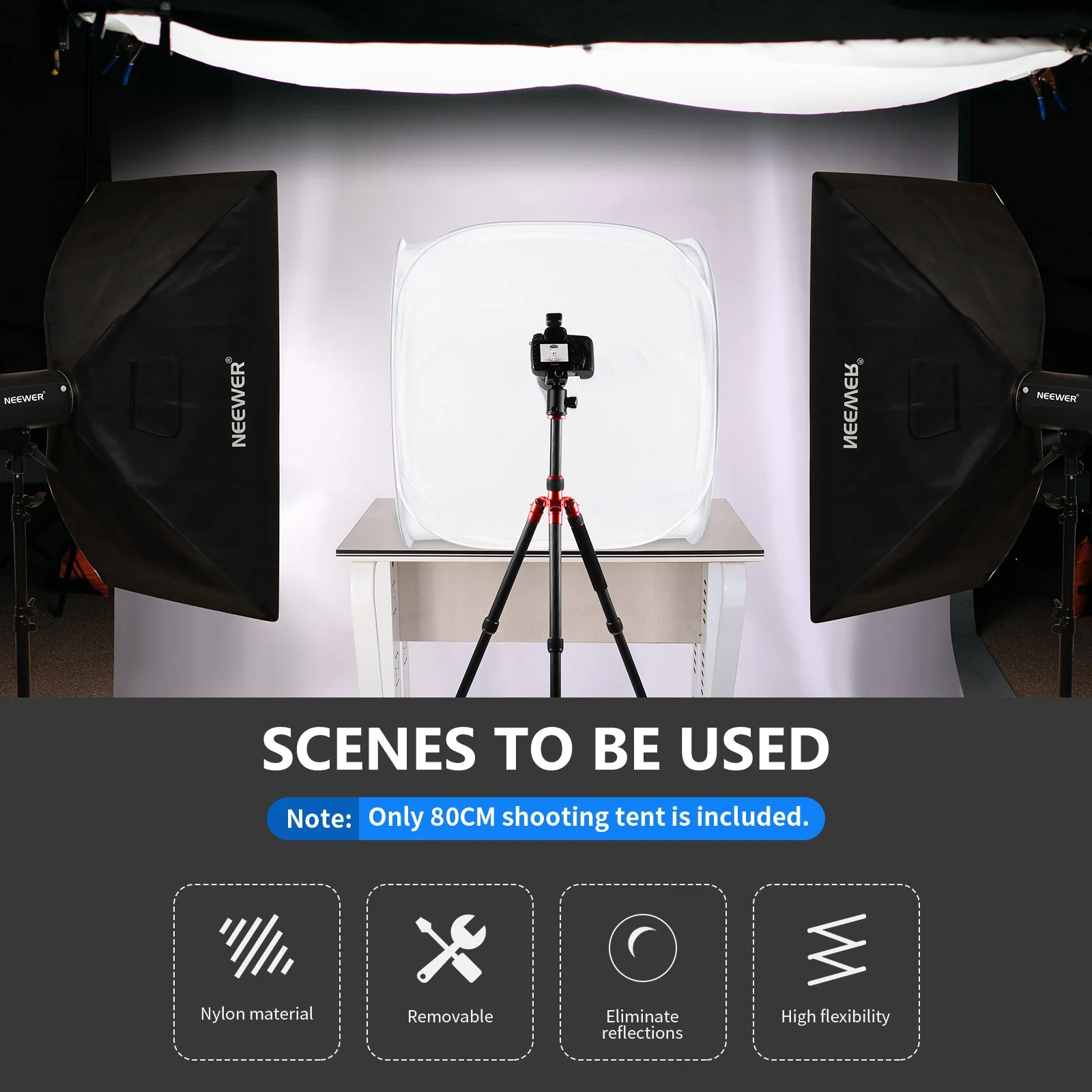 NEEWER 24x24 inch/60x60 cm Photo Studio Shooting Tent - Image 8