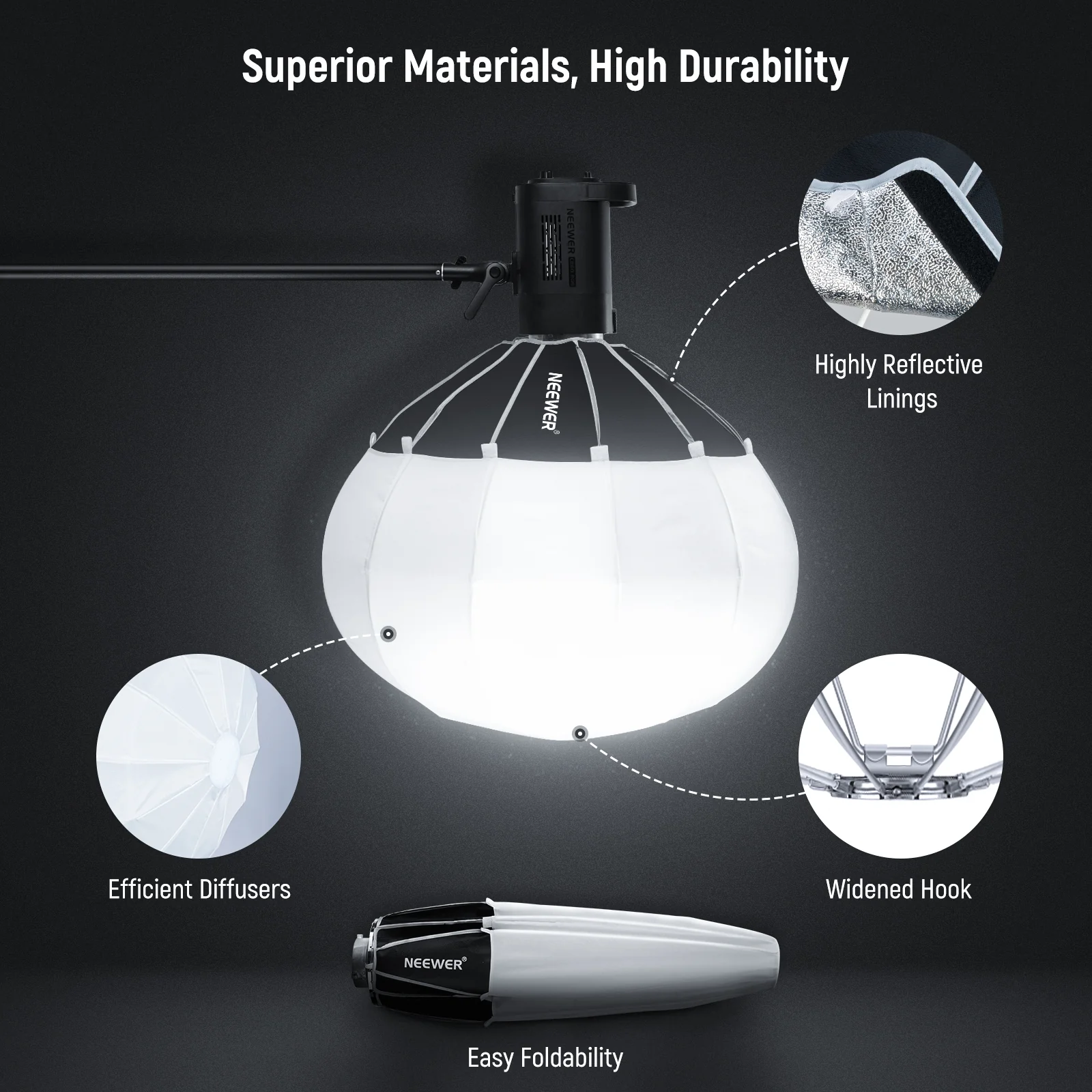 NEEWER NS65L/NS90L Lantern Softbox One Step Quick Release - Image 15