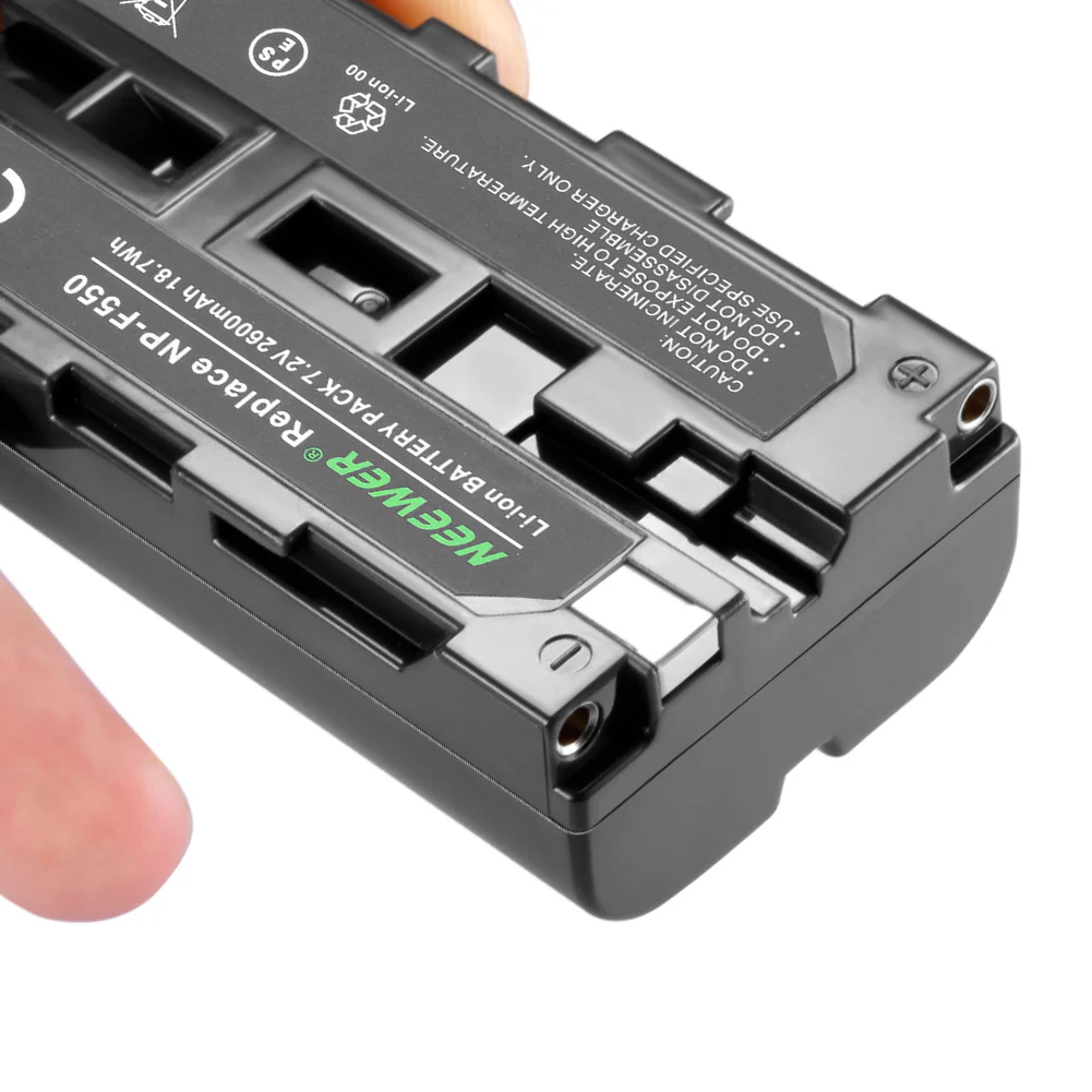 NEEWER 2-Pack 2600mAh Sony NP-F550/570/530 Replacement Battery - Image 5