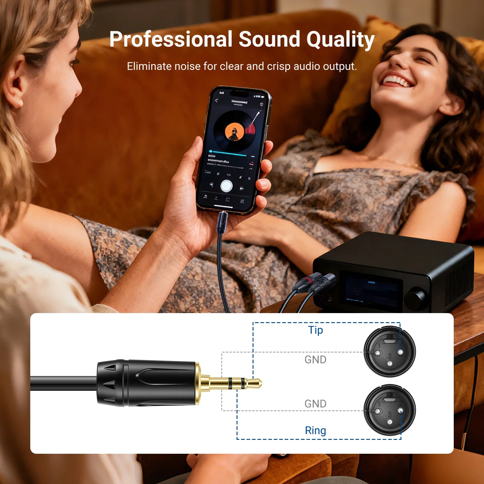 NEEWER 3.5mm 1/8 Inch TRS AUX to Dual XLR Breakout Cable - Image 5