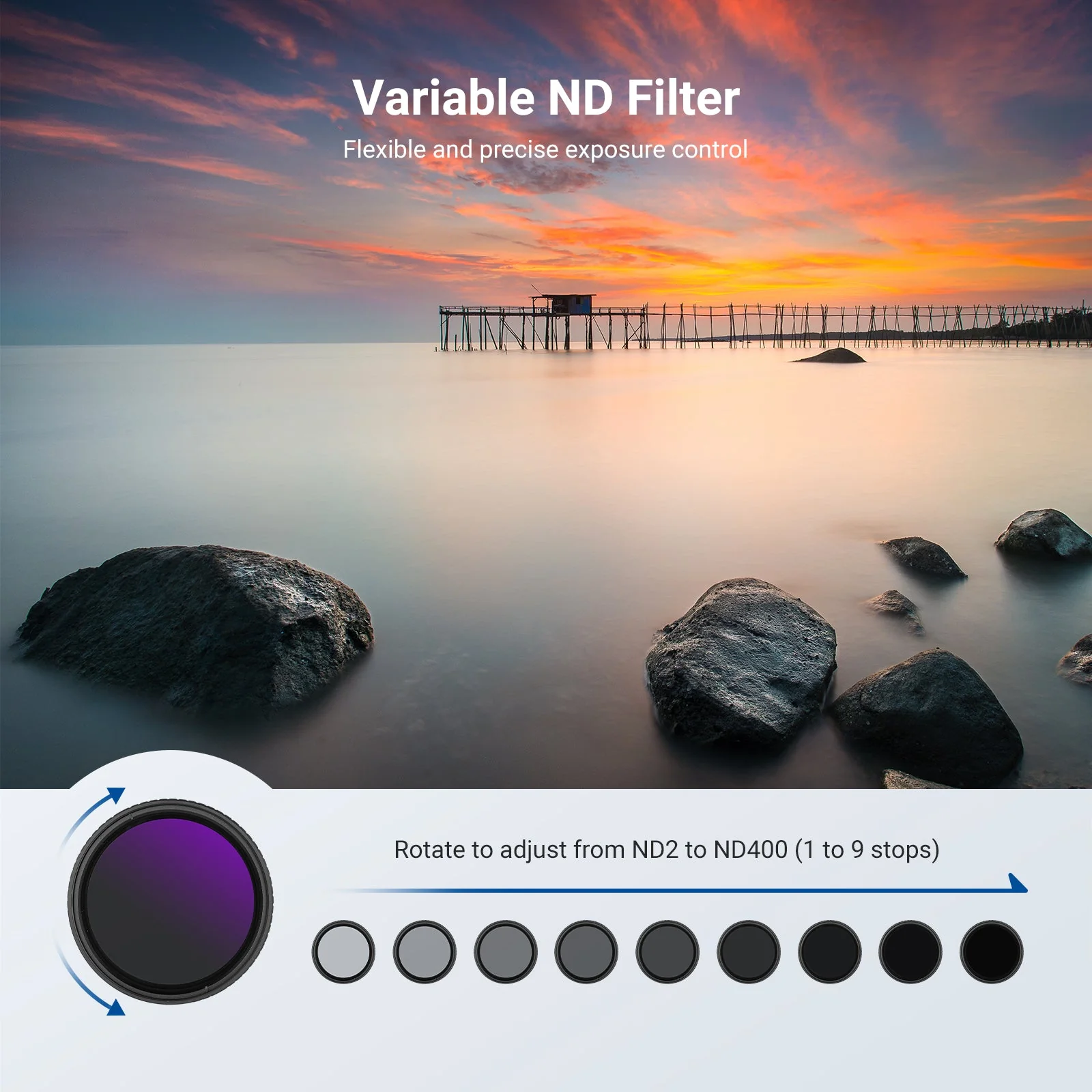 NEEWER 3 Pack Variable ND + CPL + UV Filter Kit - Image 3