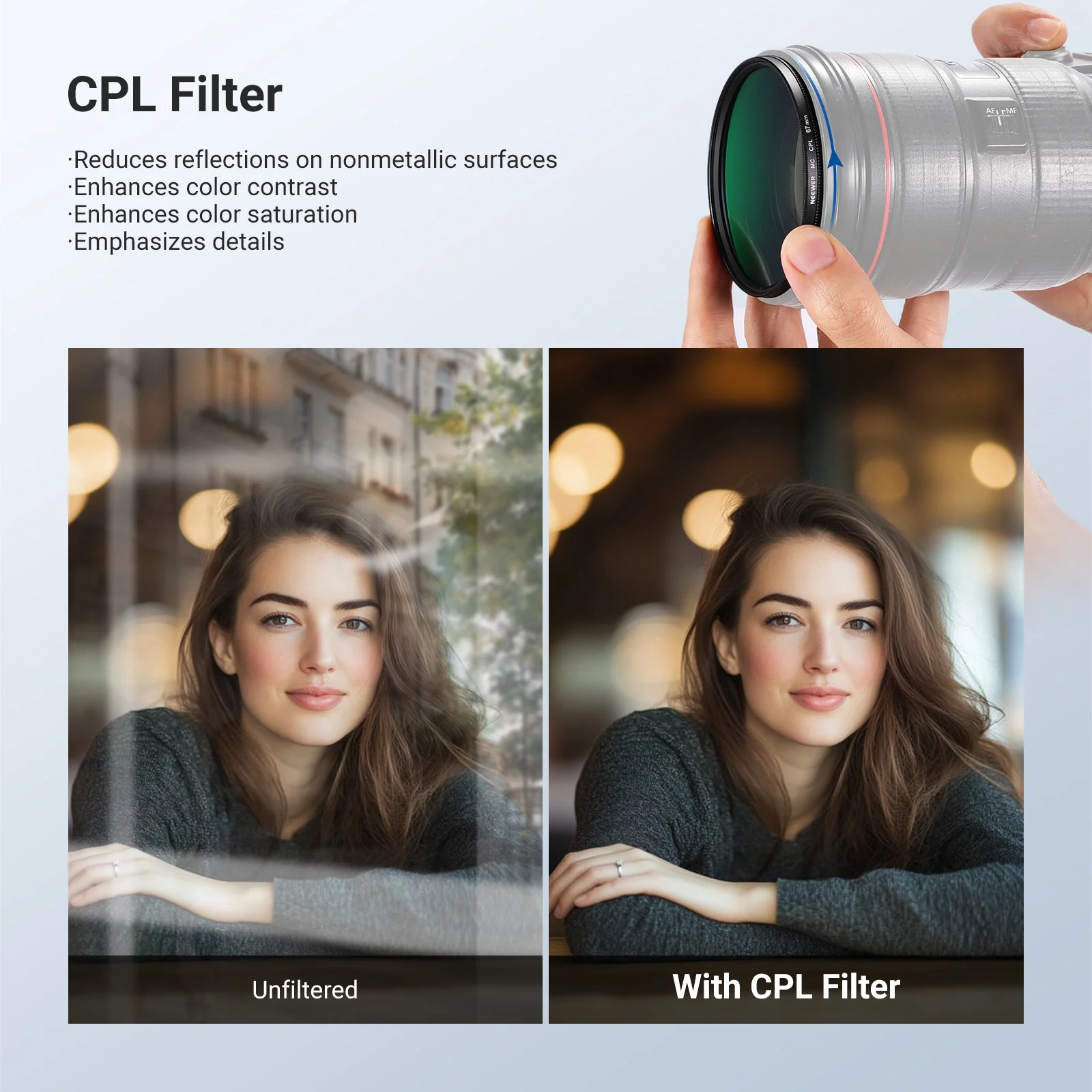 NEEWER 3 Pack Variable ND + CPL + UV Filter Kit - Image 6