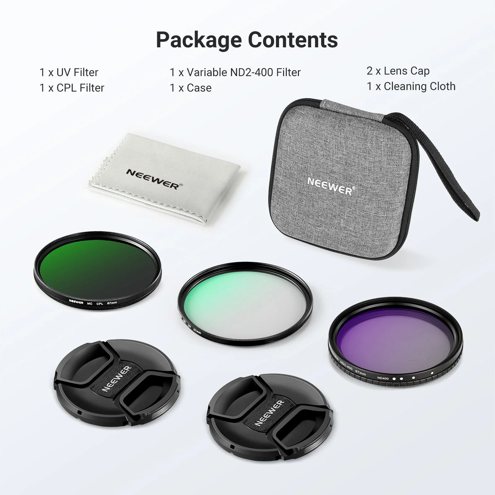 NEEWER 3 Pack Variable ND + CPL + UV Filter Kit - Image 9